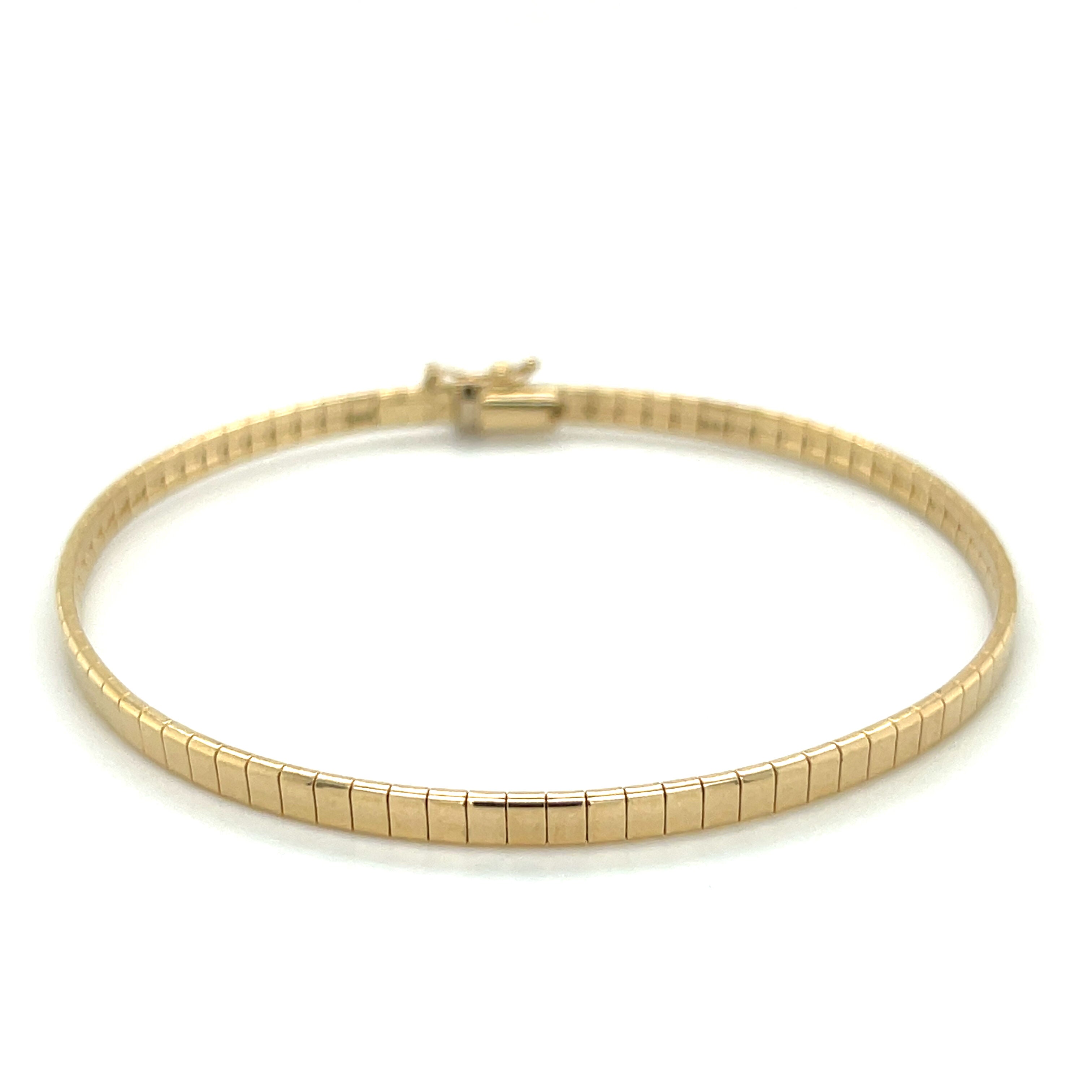 14k Yellow Gold Omega Bracelet, 7", 3.2mm