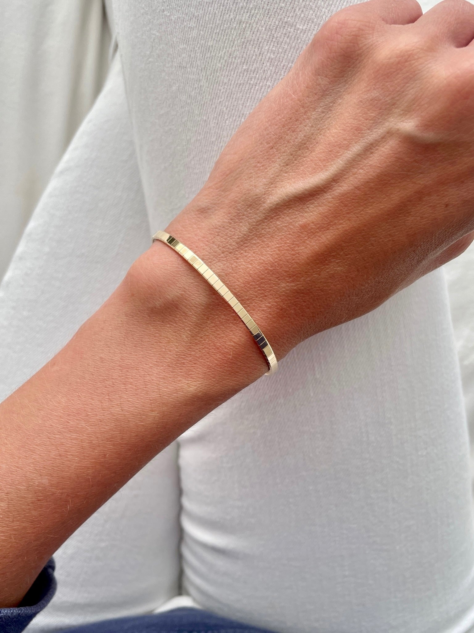 14k Yellow Gold Omega Bracelet, 7", 3.2mm