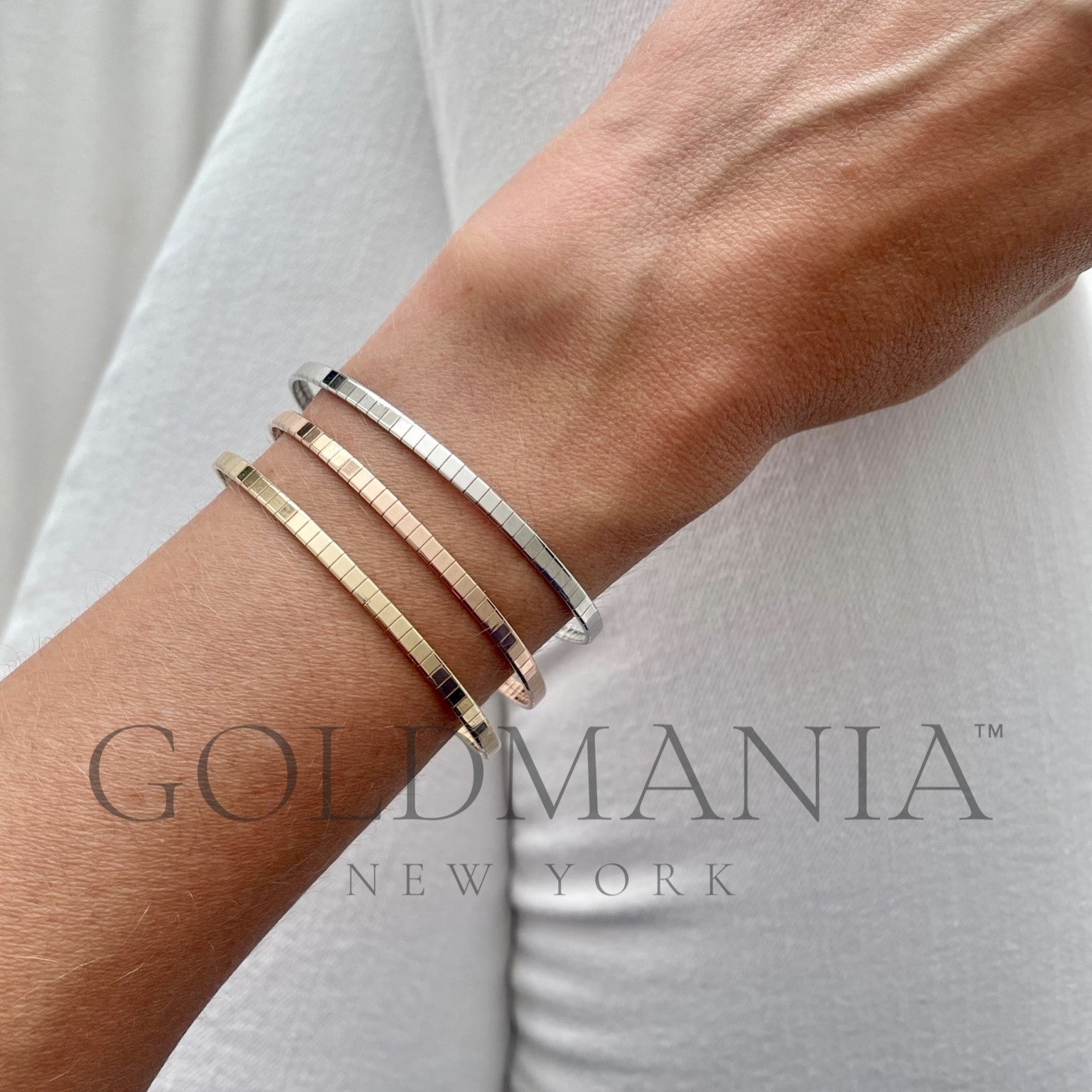 14k Yellow Gold Omega Bracelet, 7", 3.2mm