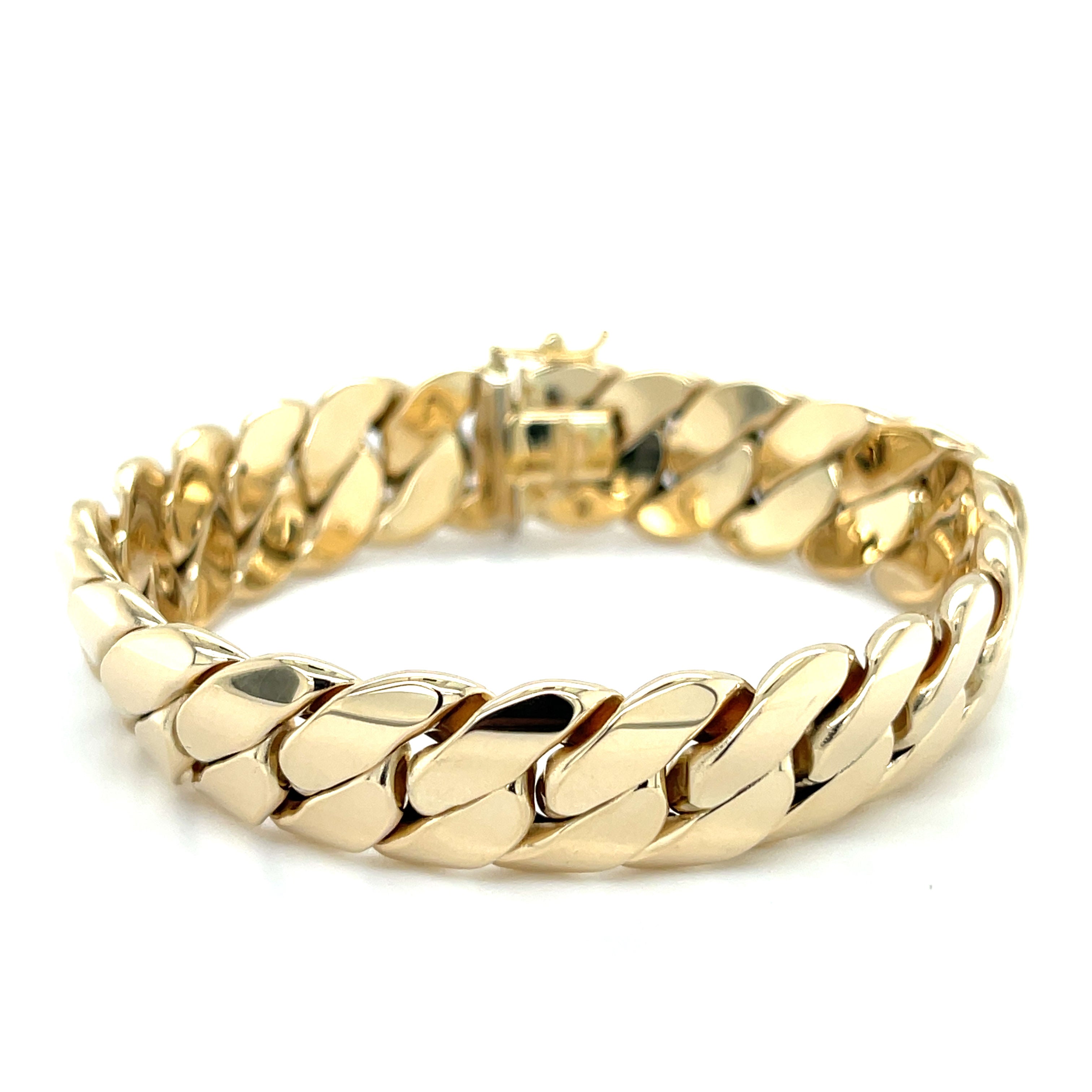 14K Gold Chunky Miami Cuban Bracelet Women