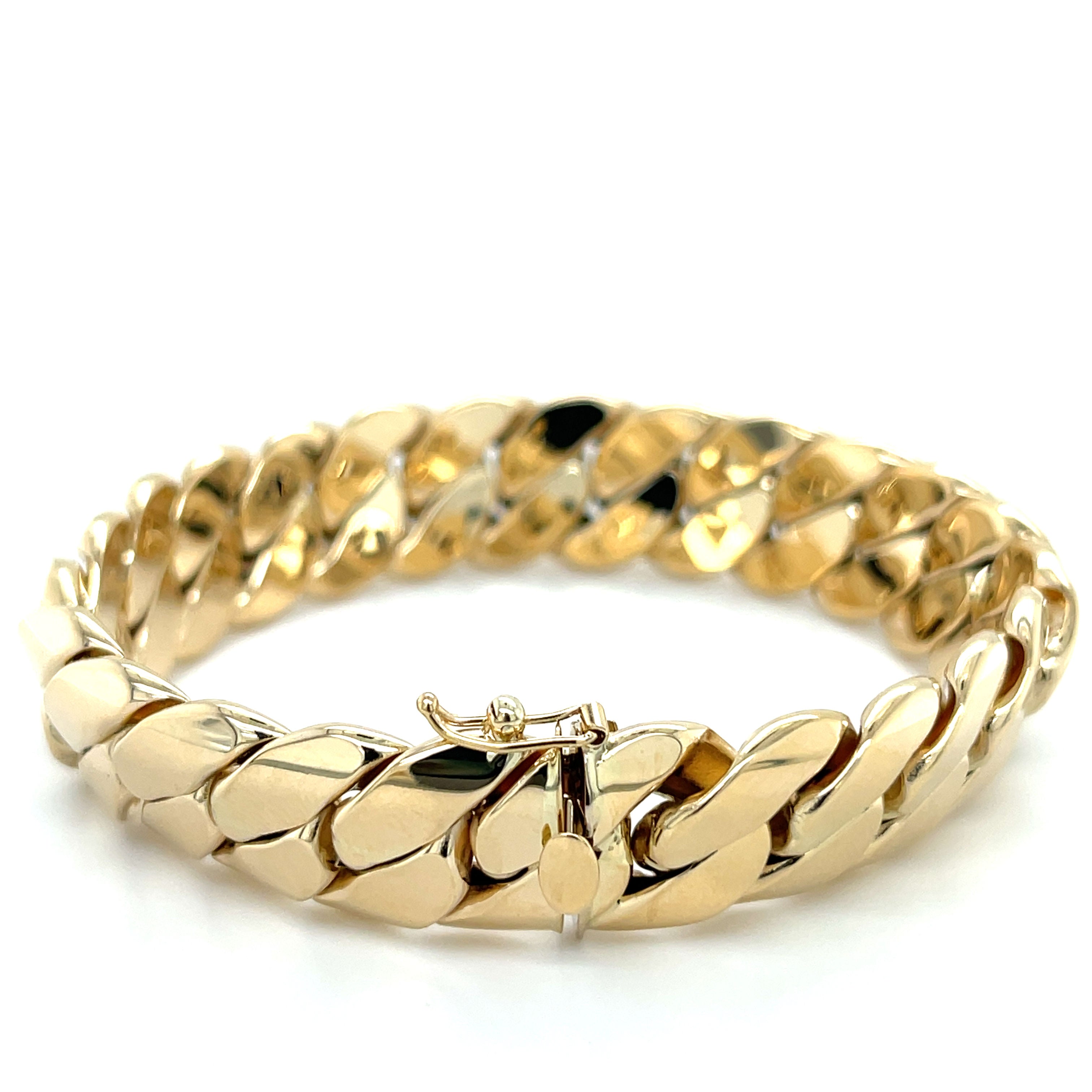 14K Gold Chunky Miami Cuban Bracelet Women