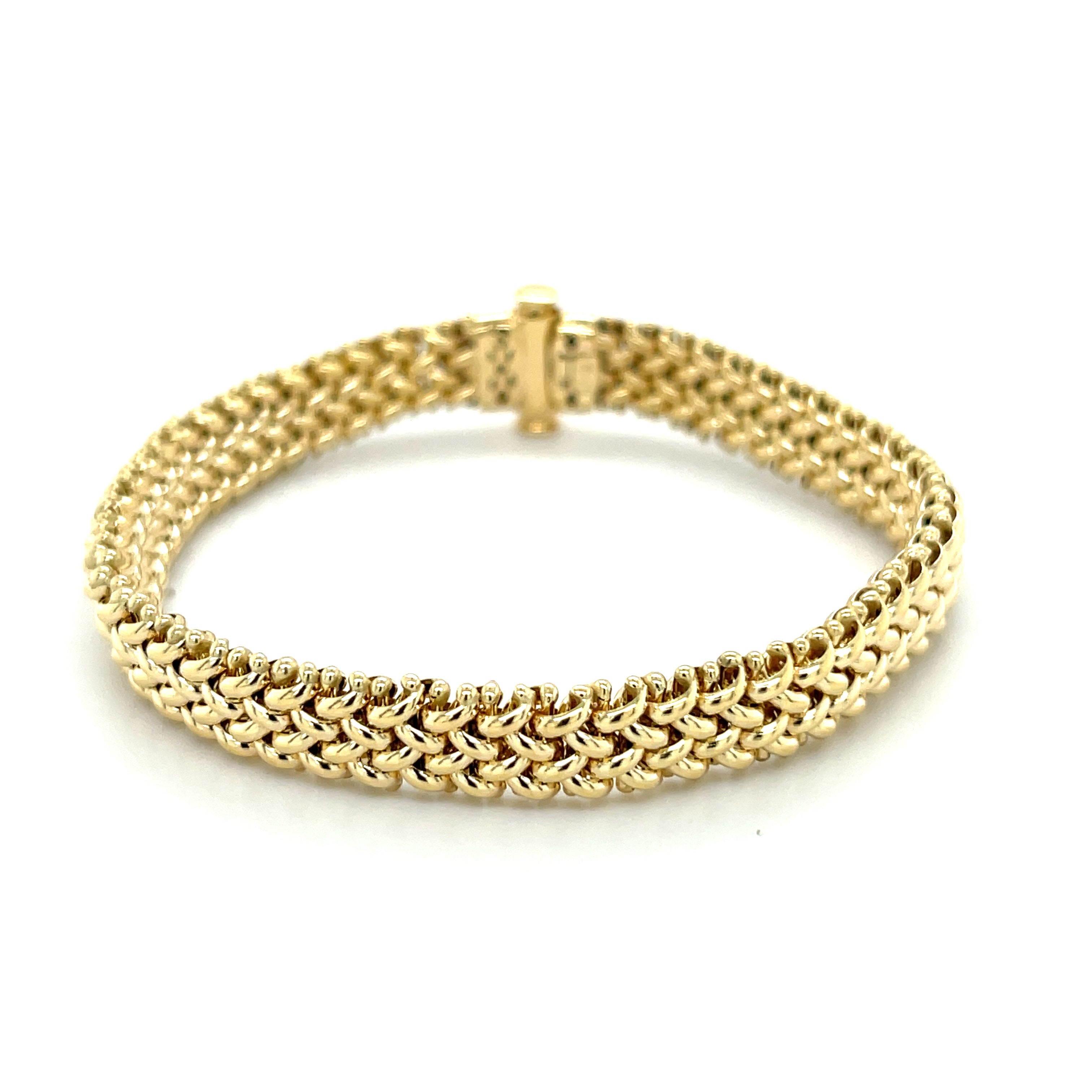 14K Yellow Gold Thick Mesh Bracelets
