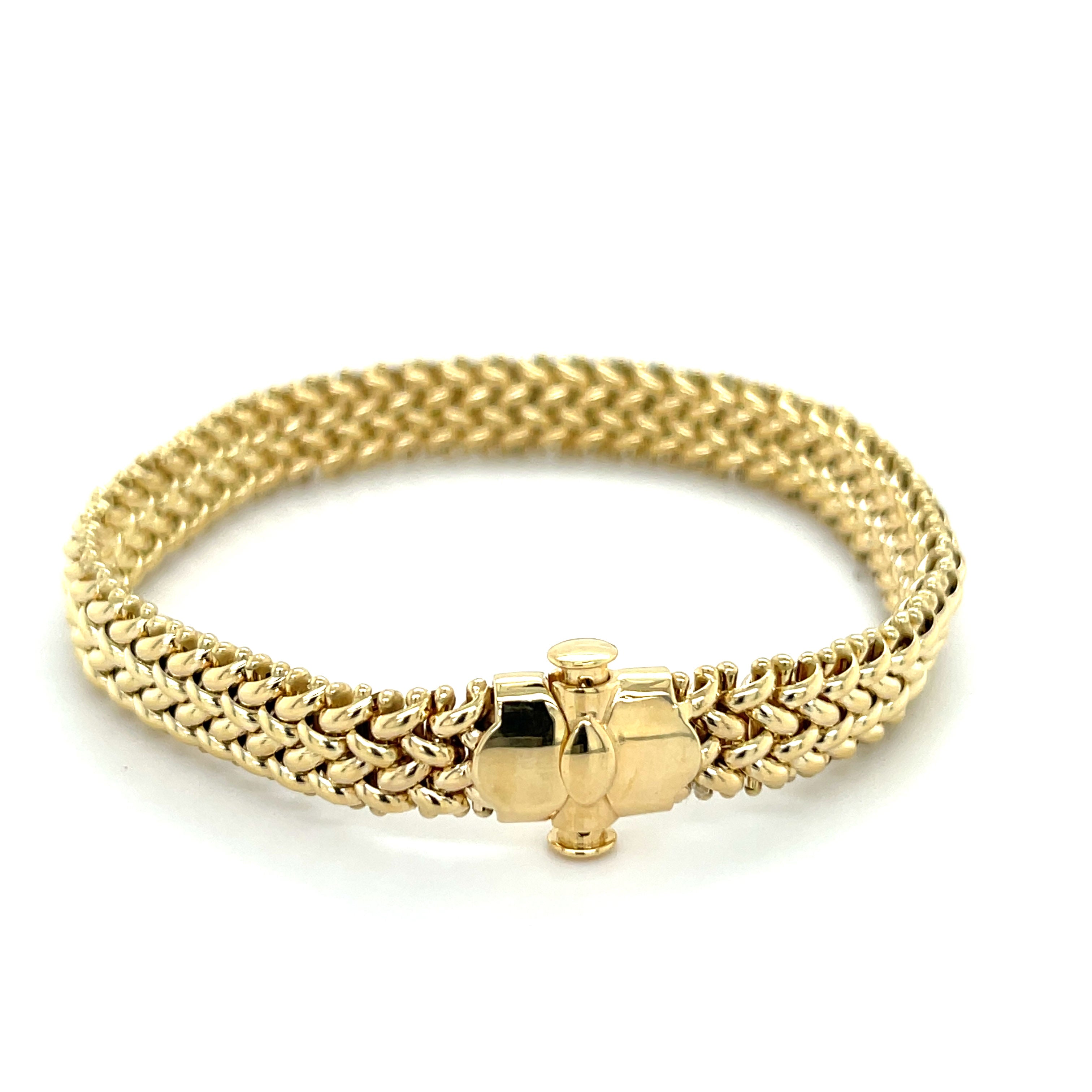 14K Yellow Gold Thick Mesh Bracelets