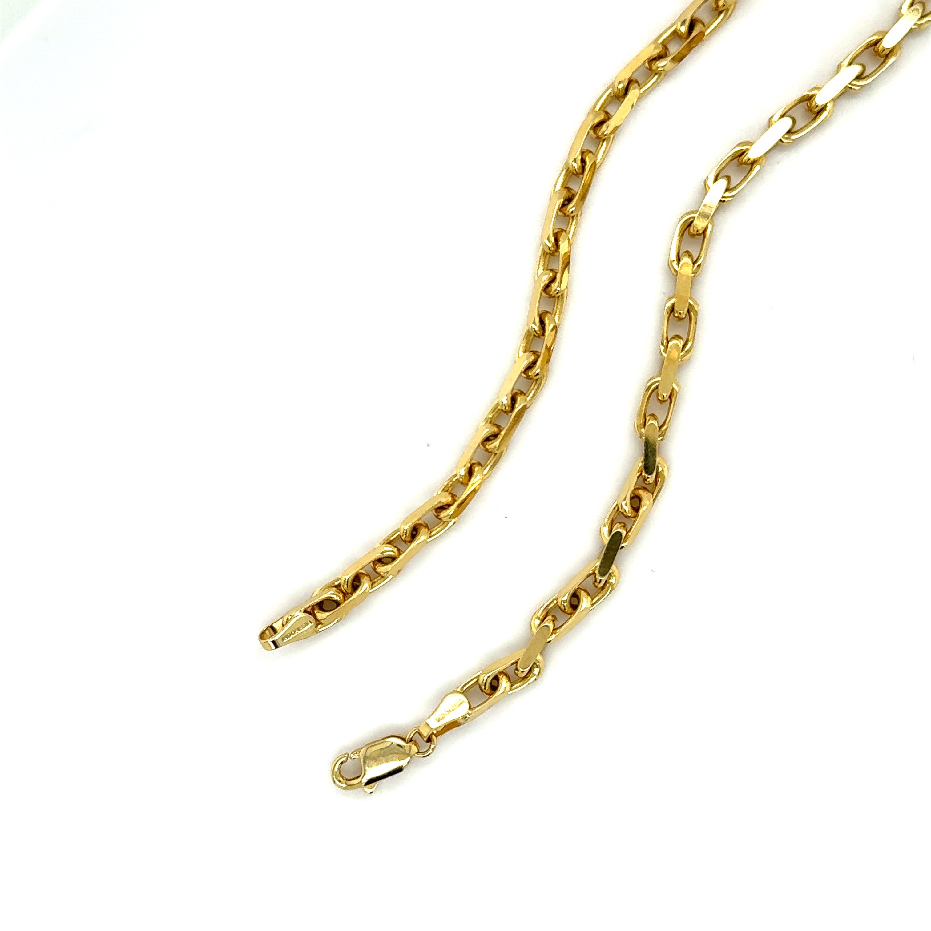 14K Solid Yellow Gold Thick Cable Link Chain Necklace