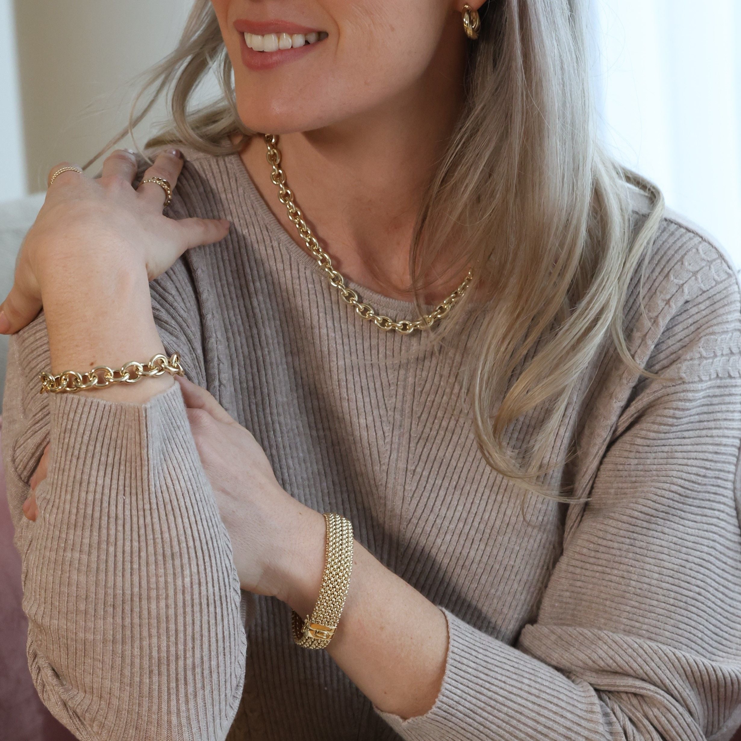 14K Gold Chunky Rolo Necklace