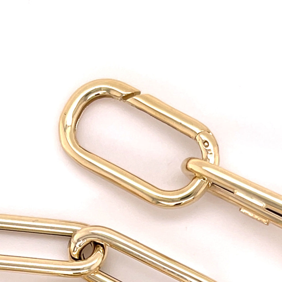14K Gold Rounded Paperclip Necklace
