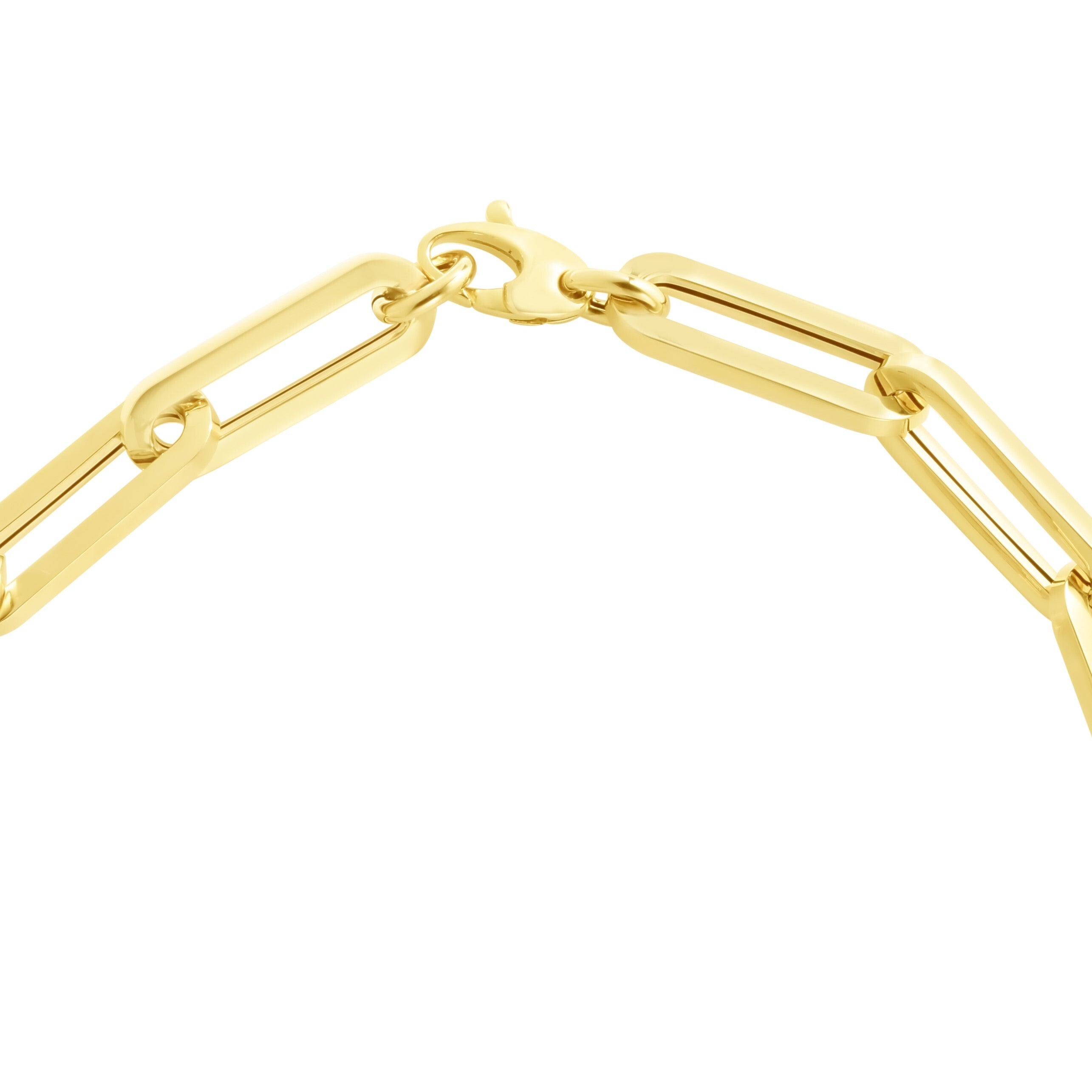 14K Gold Chunky 10 mm Thick Paperclip Necklace