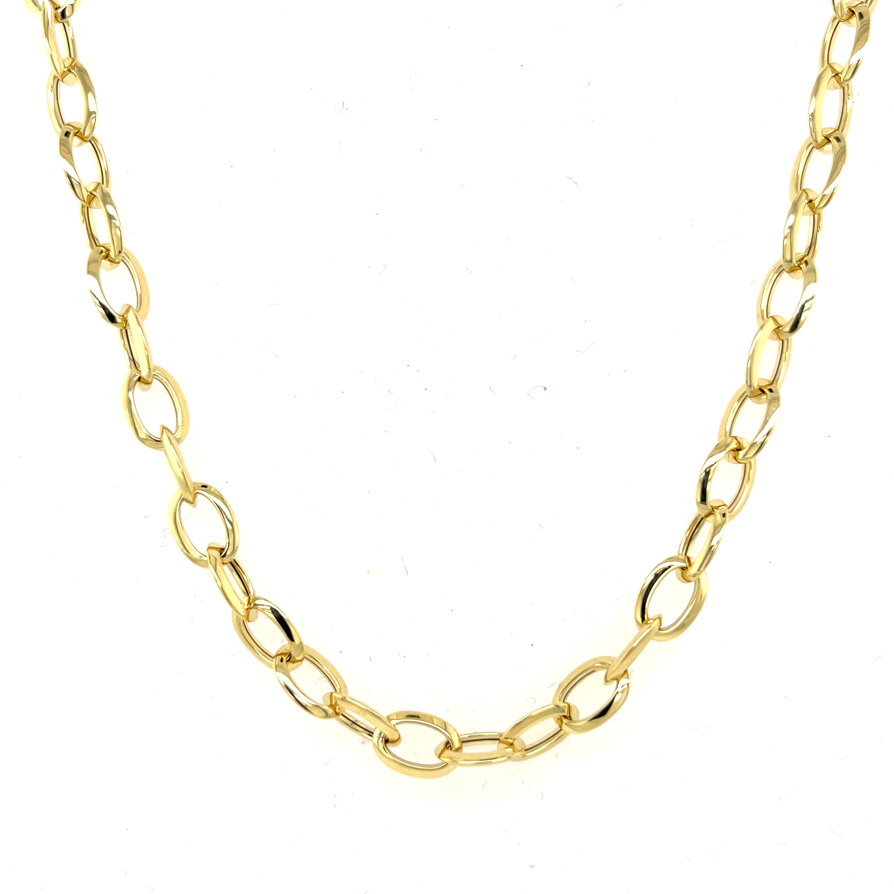 14K Gold Classic Oval Link Necklace