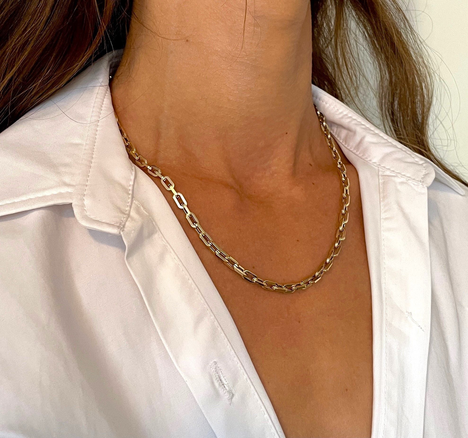 14K Gold Chunky Cable Link Necklace