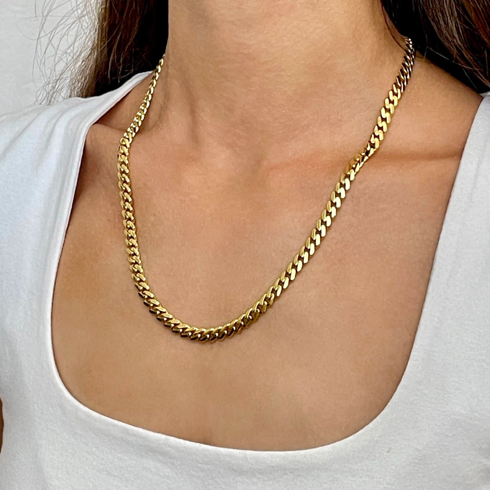 14K Gold 6.5 mm Miami Cuban Necklace
