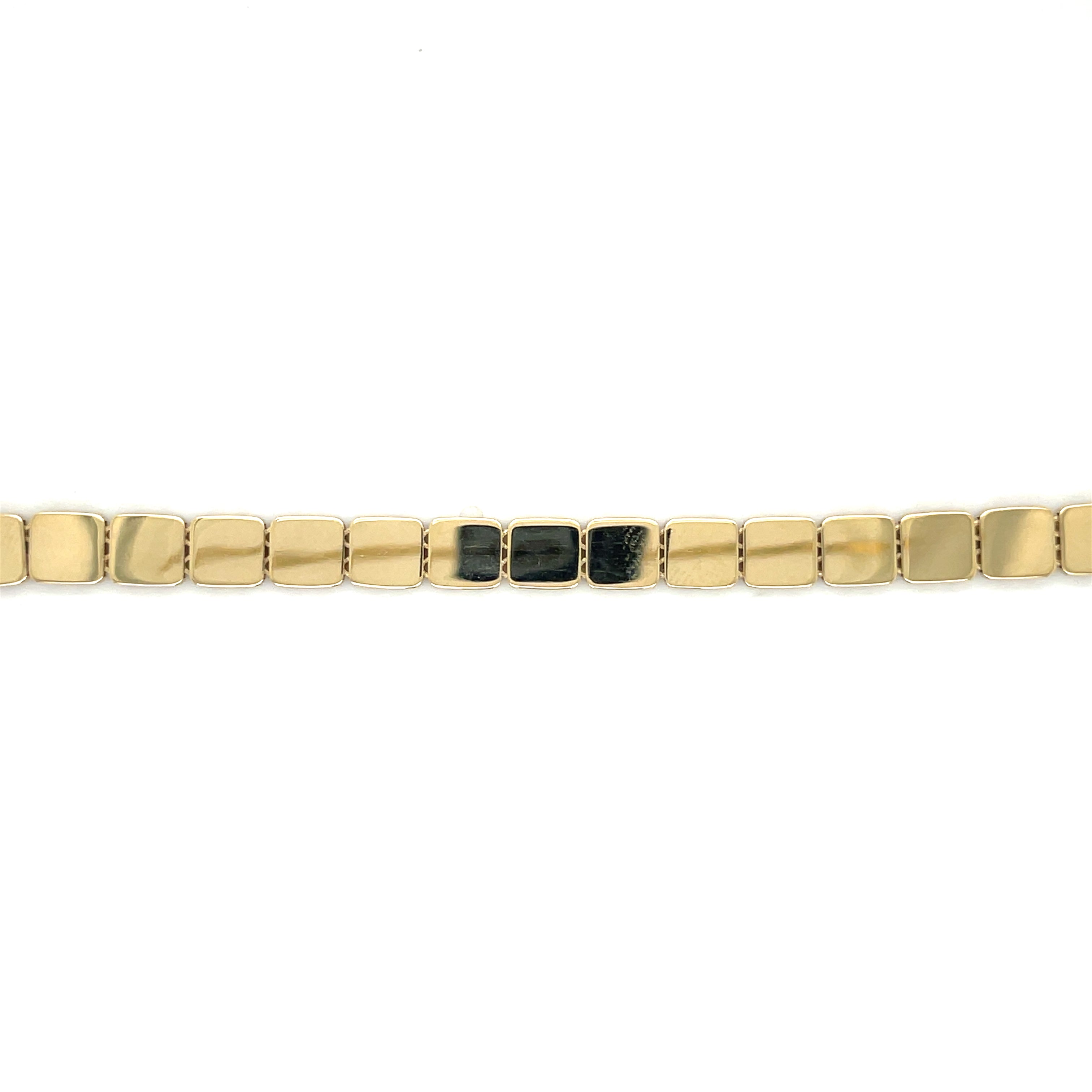 14K Gold Square Link Necklace