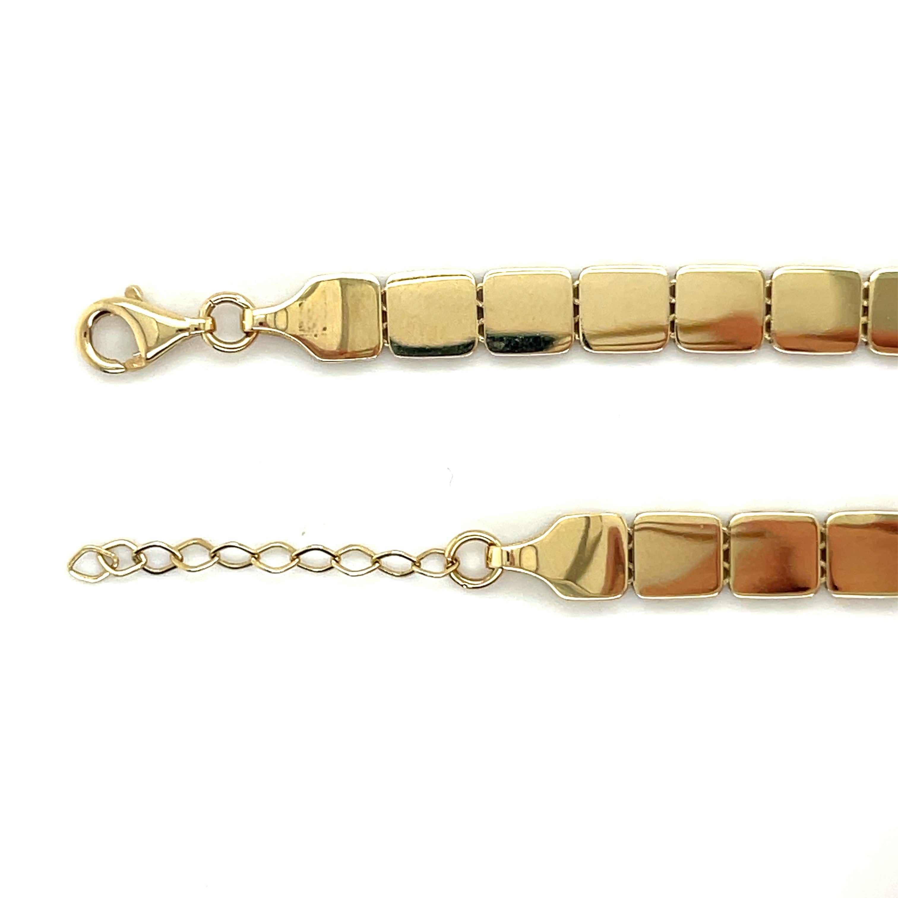 14K Gold Square Link Necklace