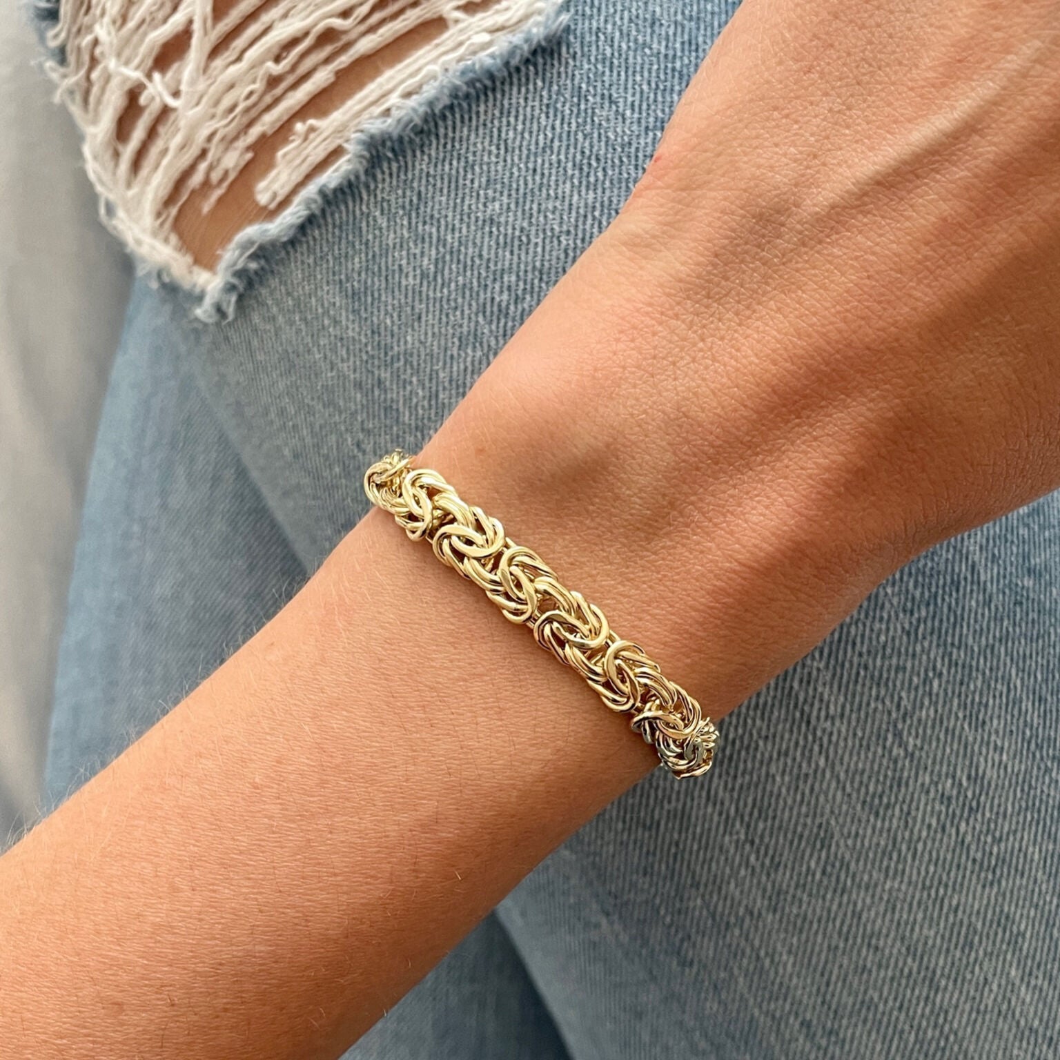 14K Gold Byzantine Bracelet