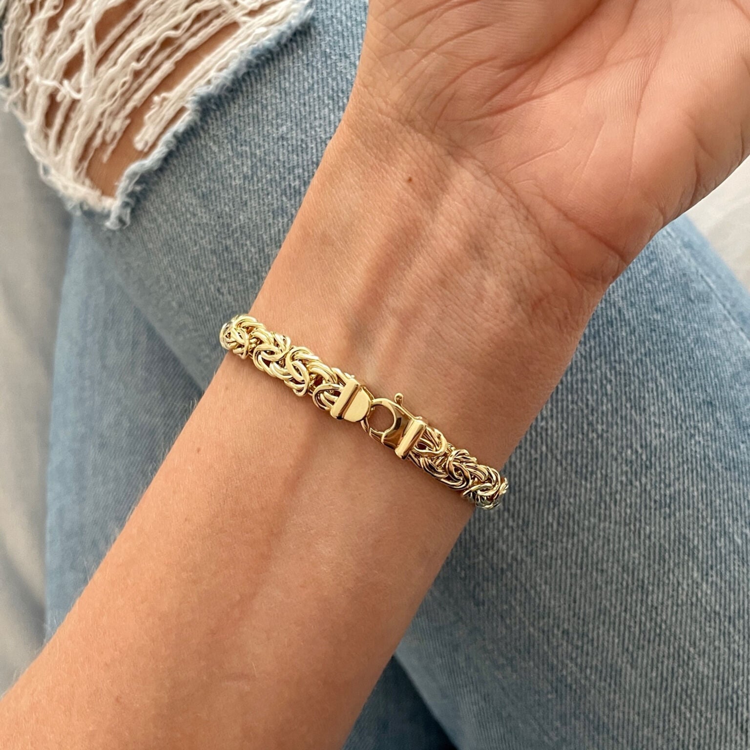 14K Gold Byzantine Bracelet