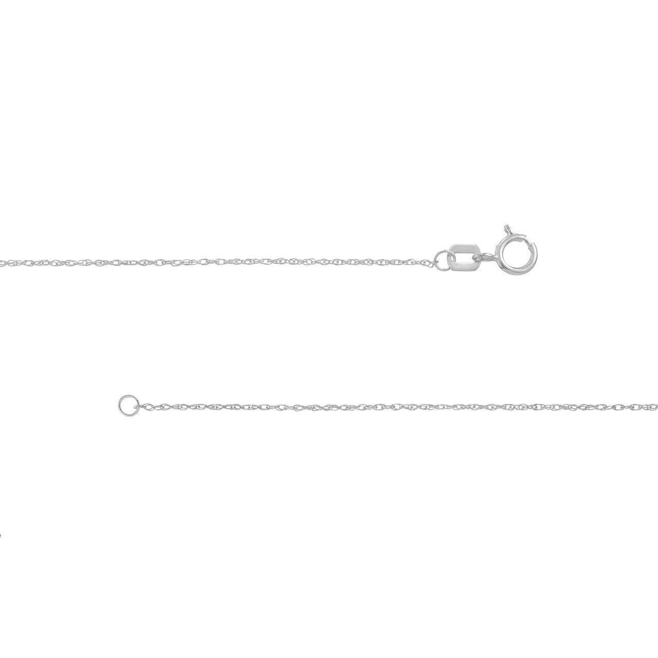 14K White Gold Dainty Rope Chain