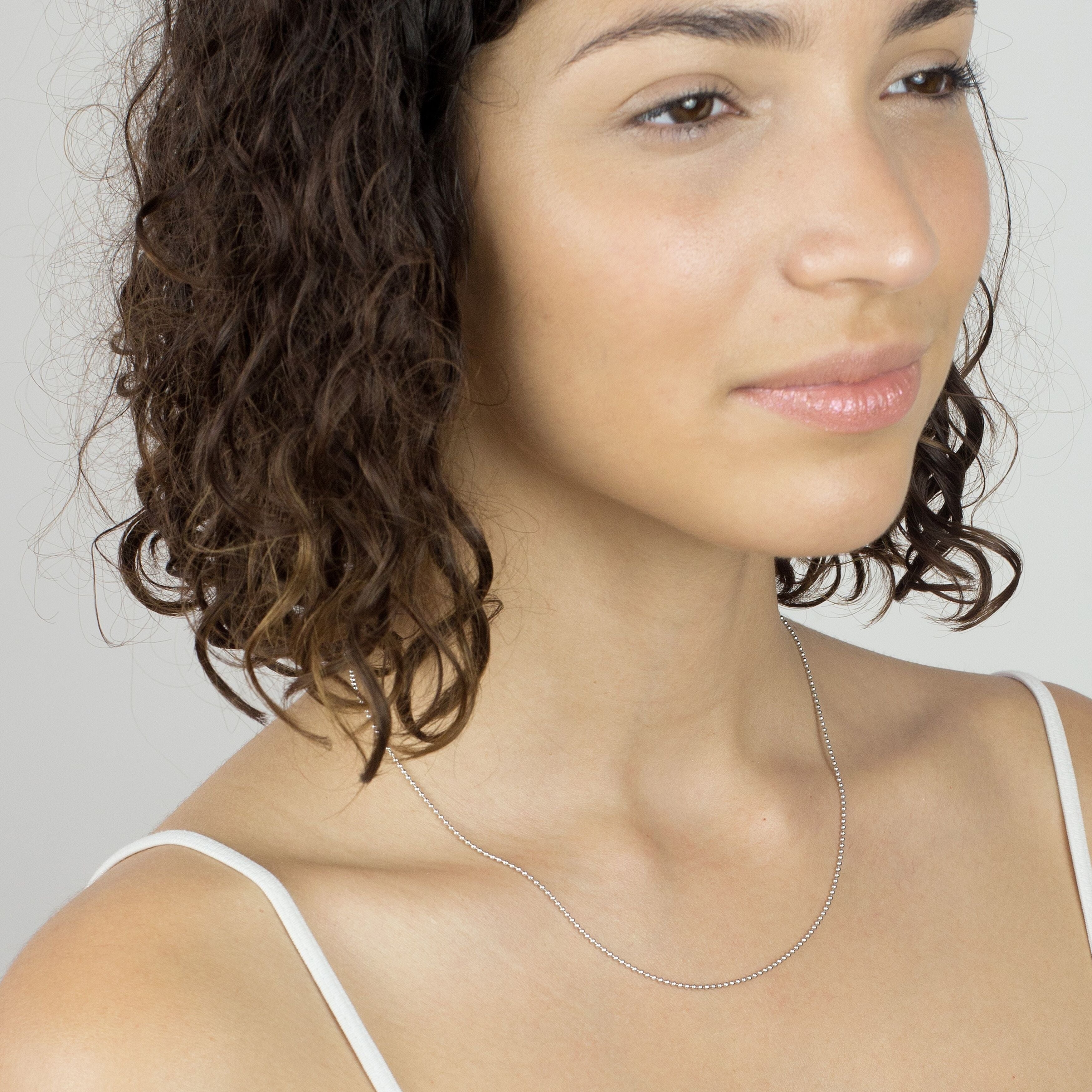 14K White Gold 1.5 mm Ball Necklace
