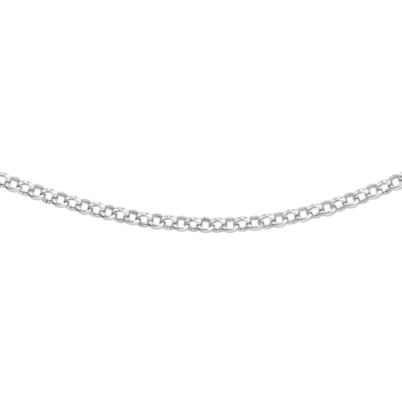 14K White Gold Round Rolo Necklace