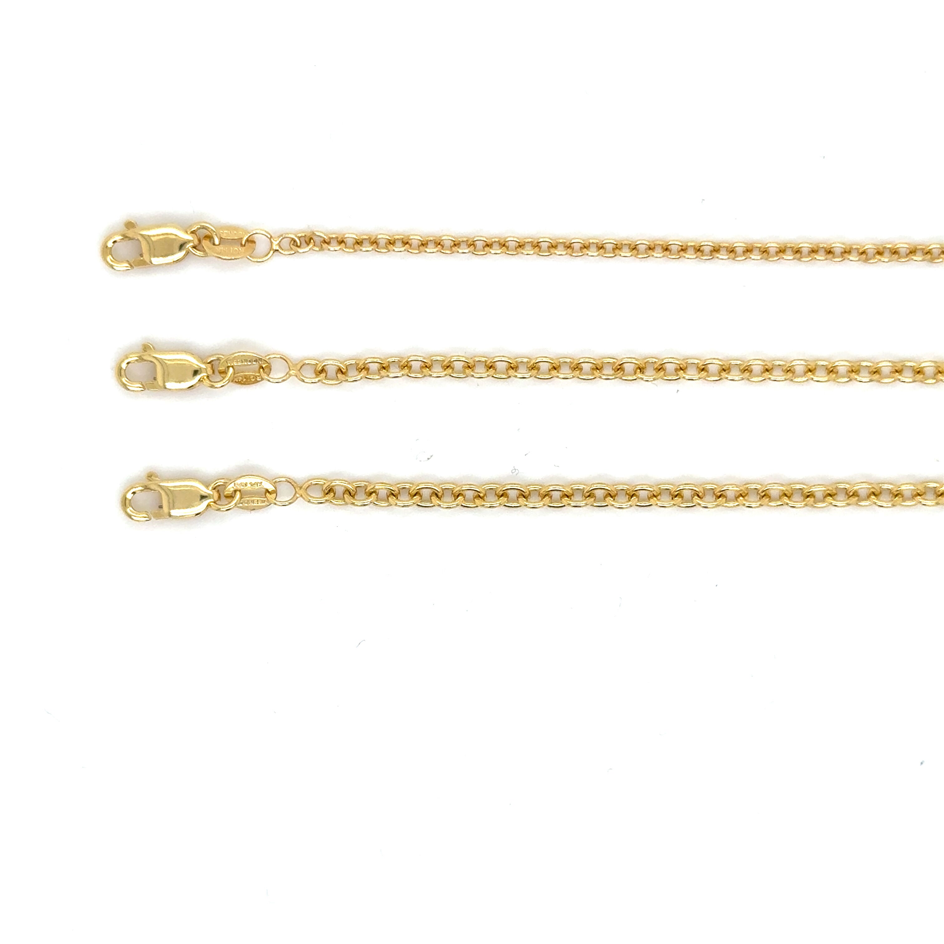 14K Gold Round Cable Link Necklace