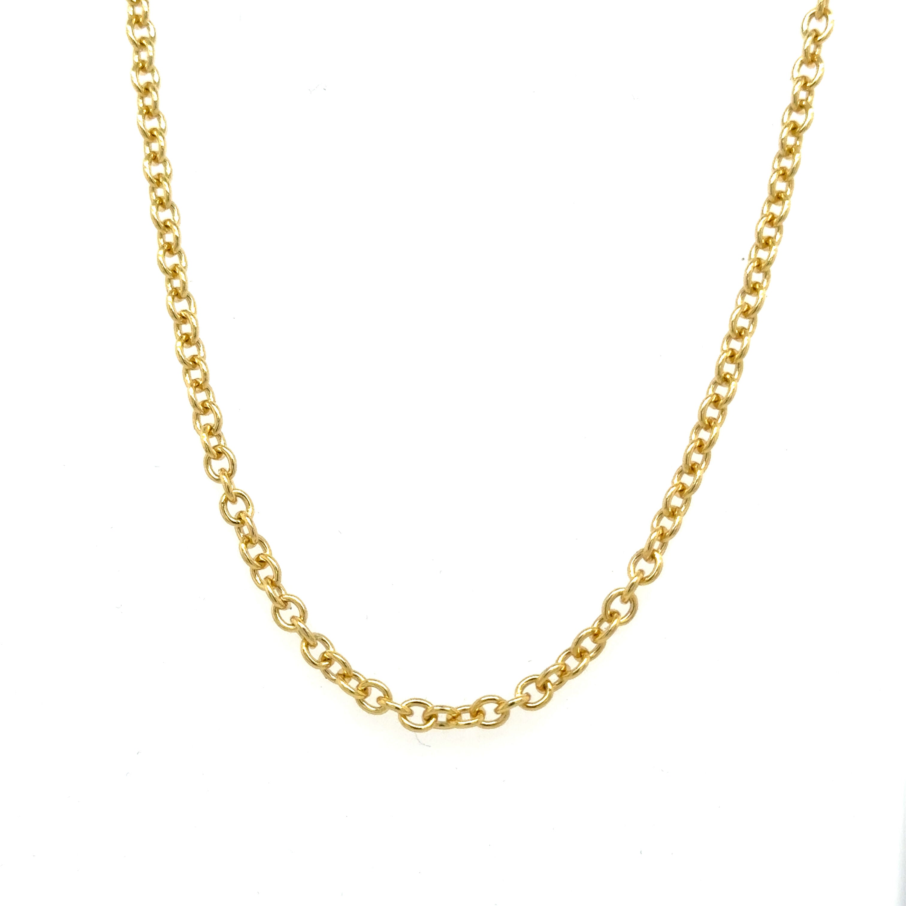 14K Gold Round Cable Link Necklace