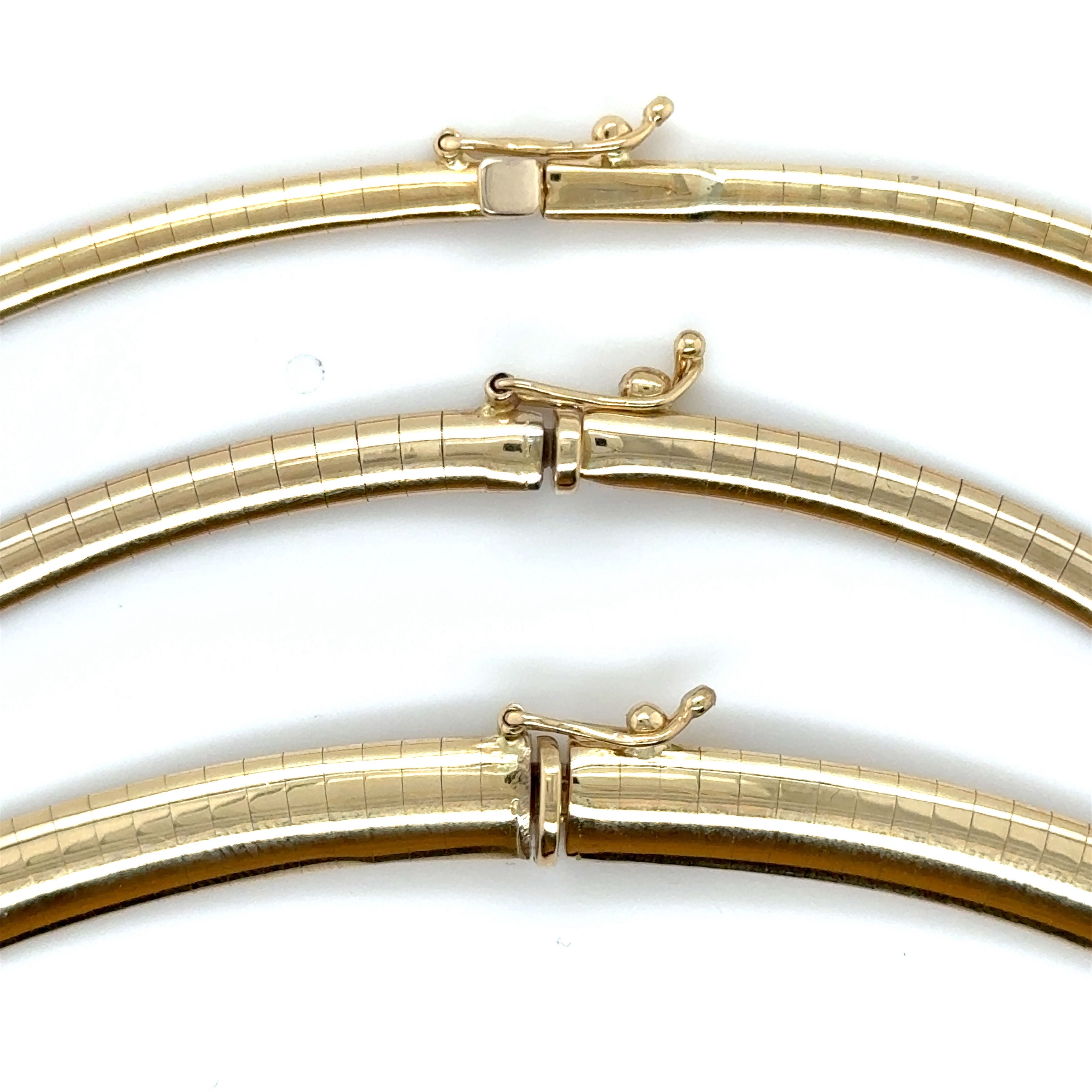14K SOLID YELLOW GOLD OMEGA NECKLACE