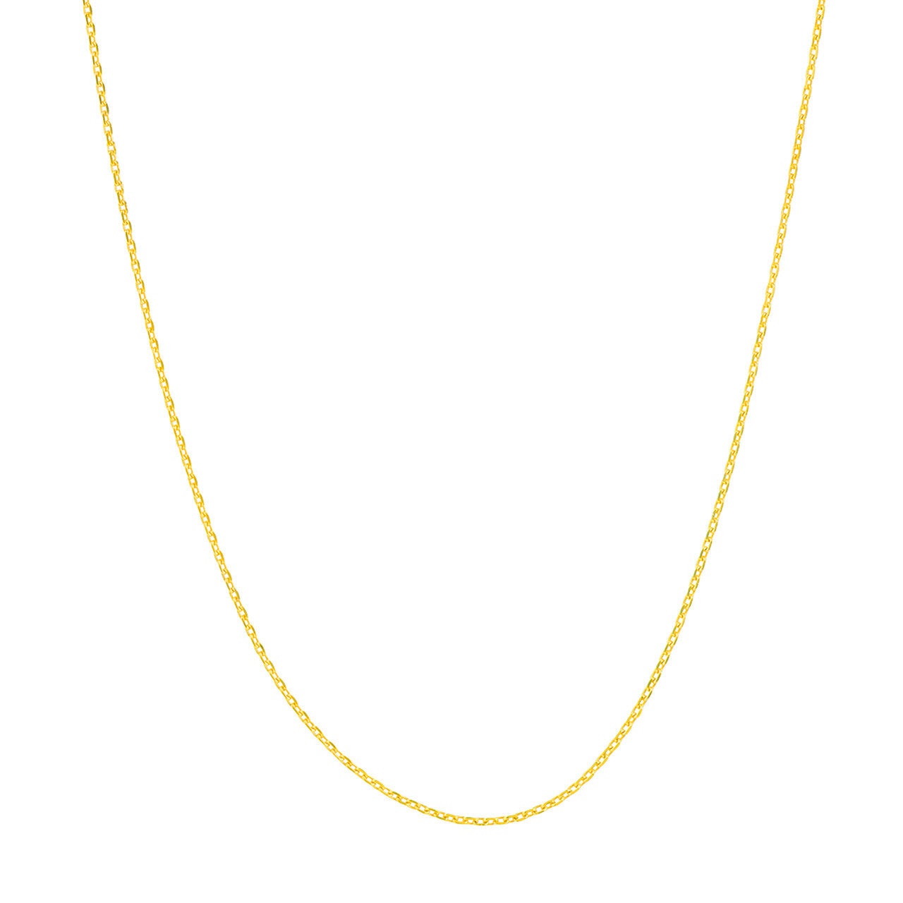 14K Gold Dainty Diamond Cut Cable Link Necklace