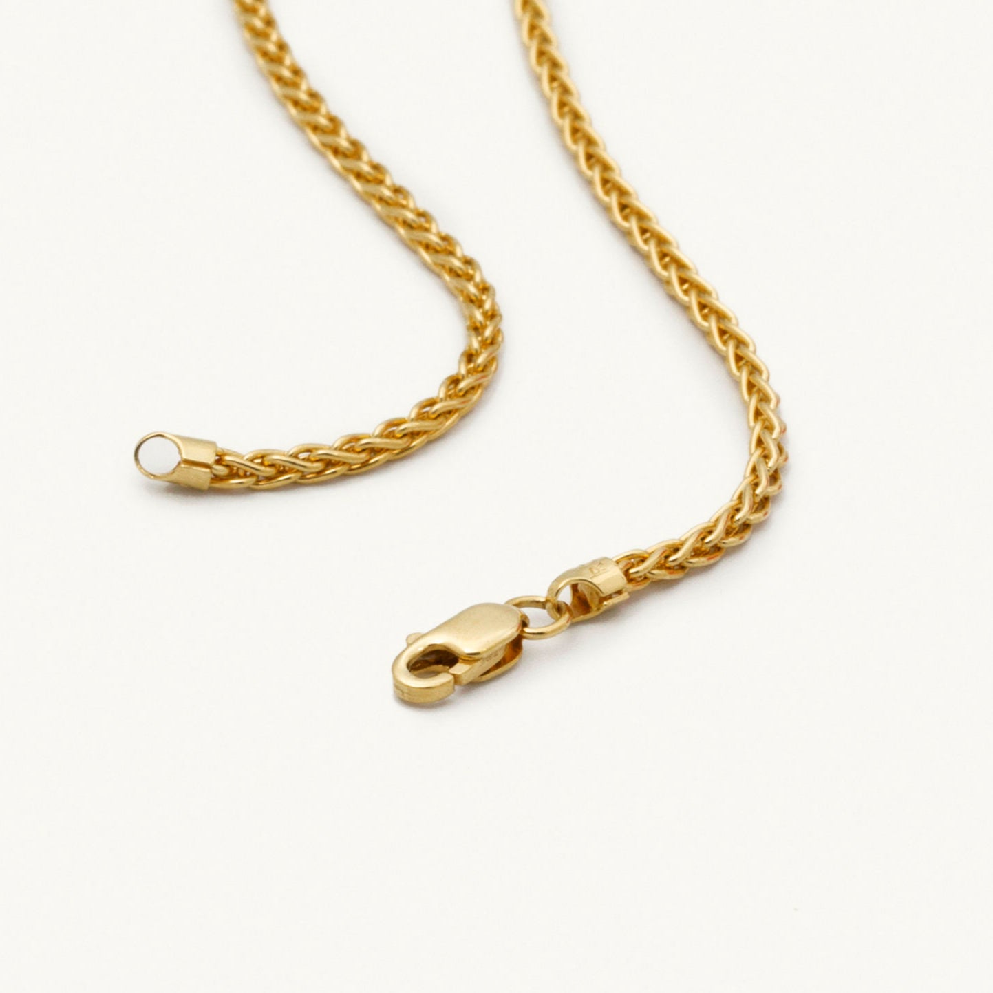 14k yellow gold wheat necklace