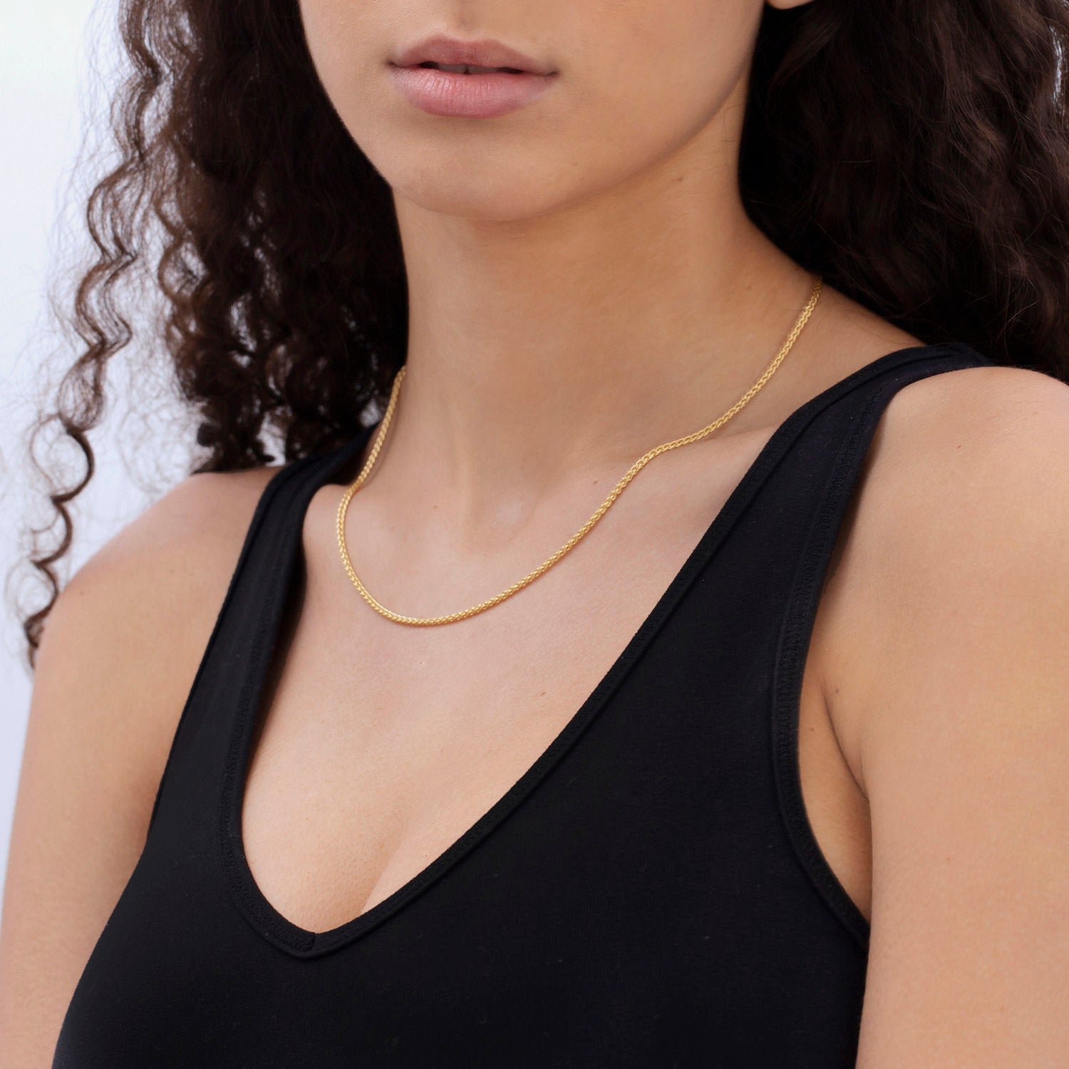 14k gold wheat necklace