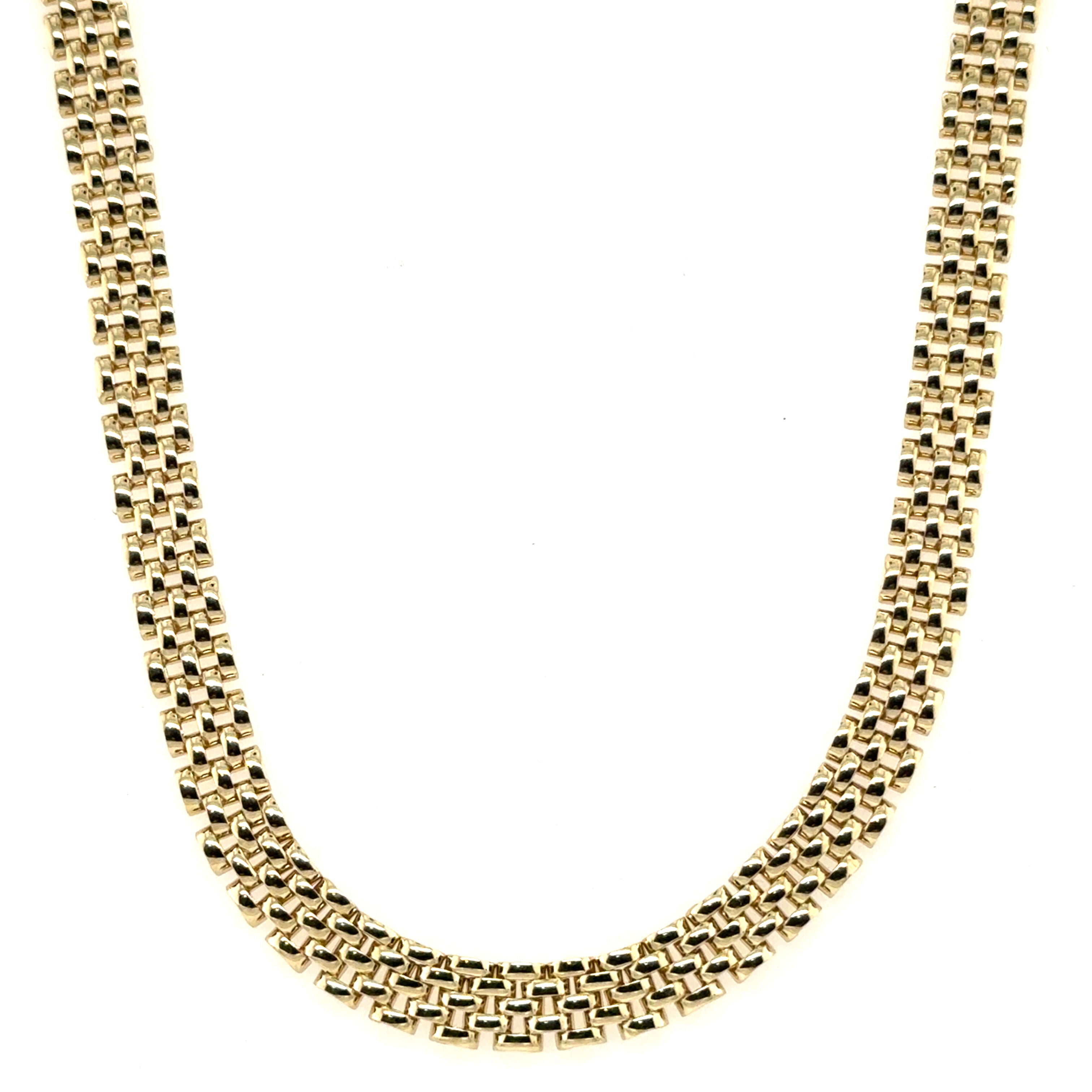 14K Yellow Gold Panther Link Necklace