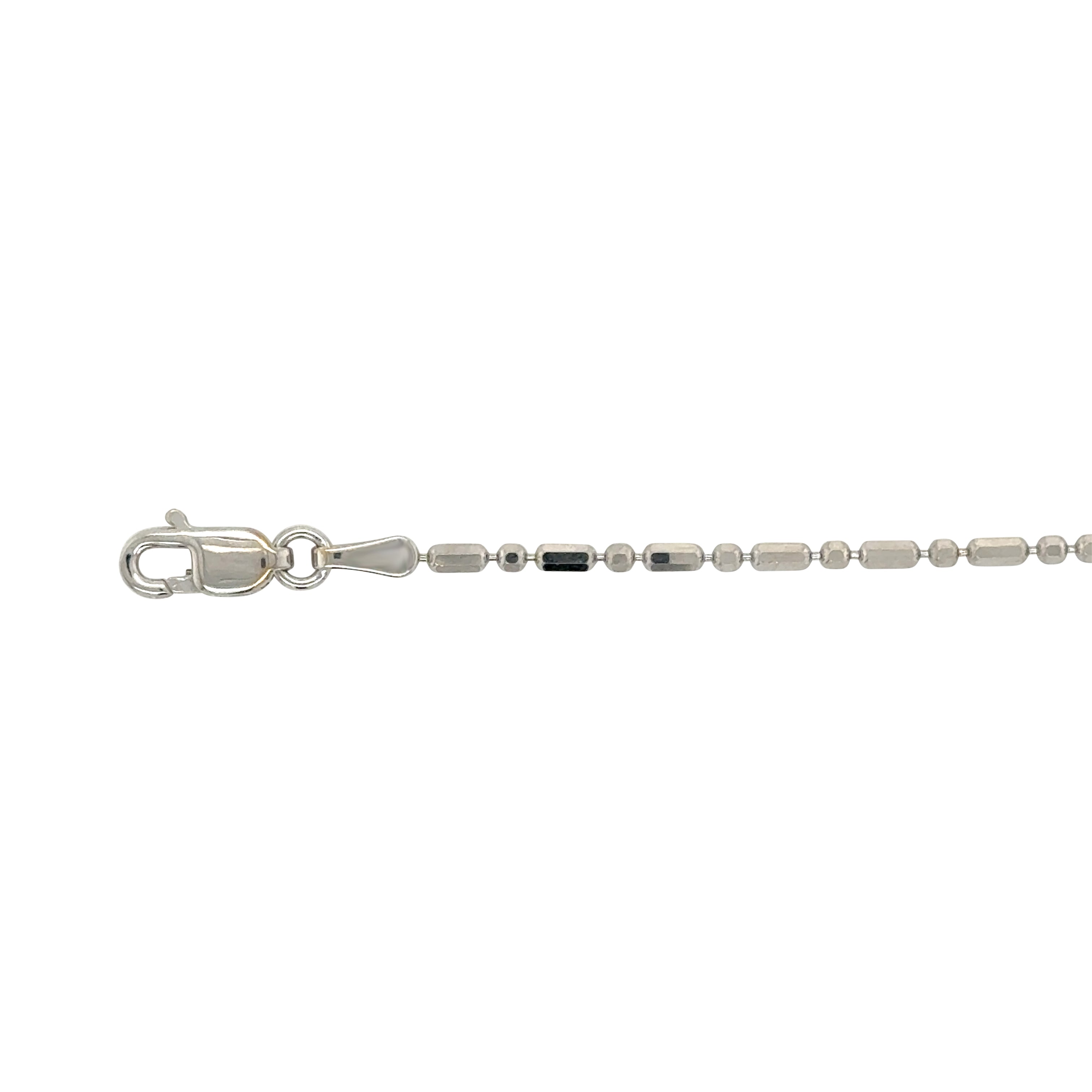14K SOLID WHITE GOLD BEAD NECKLACE