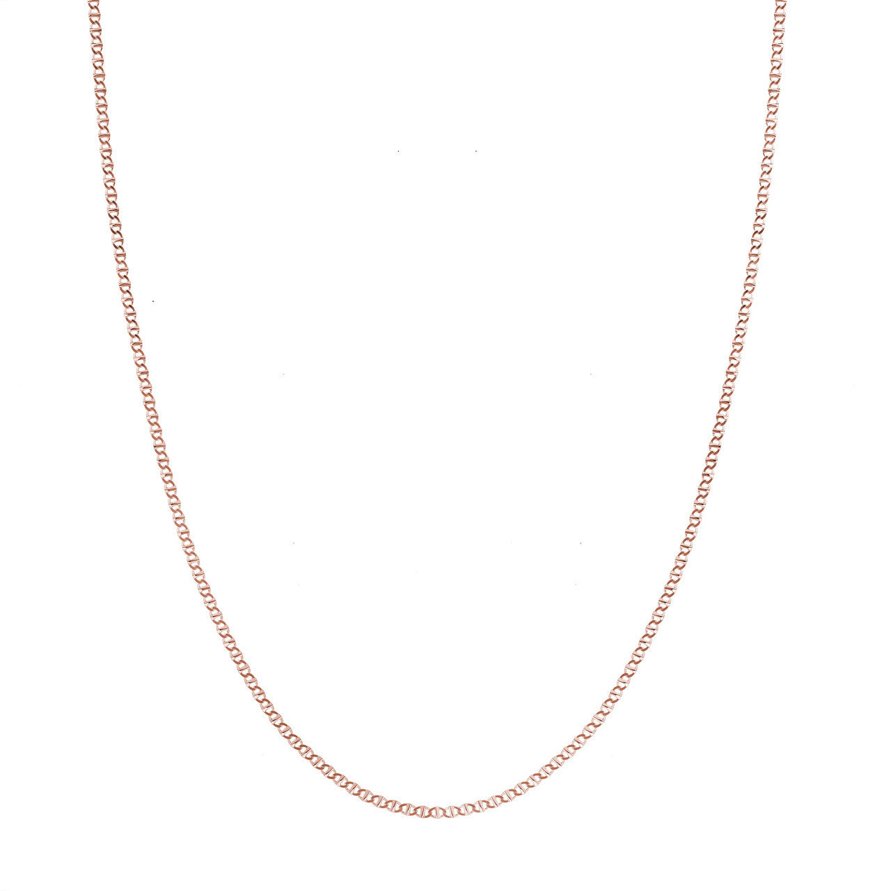 14K Solid Rose Gold Mariner Necklace Chain Women