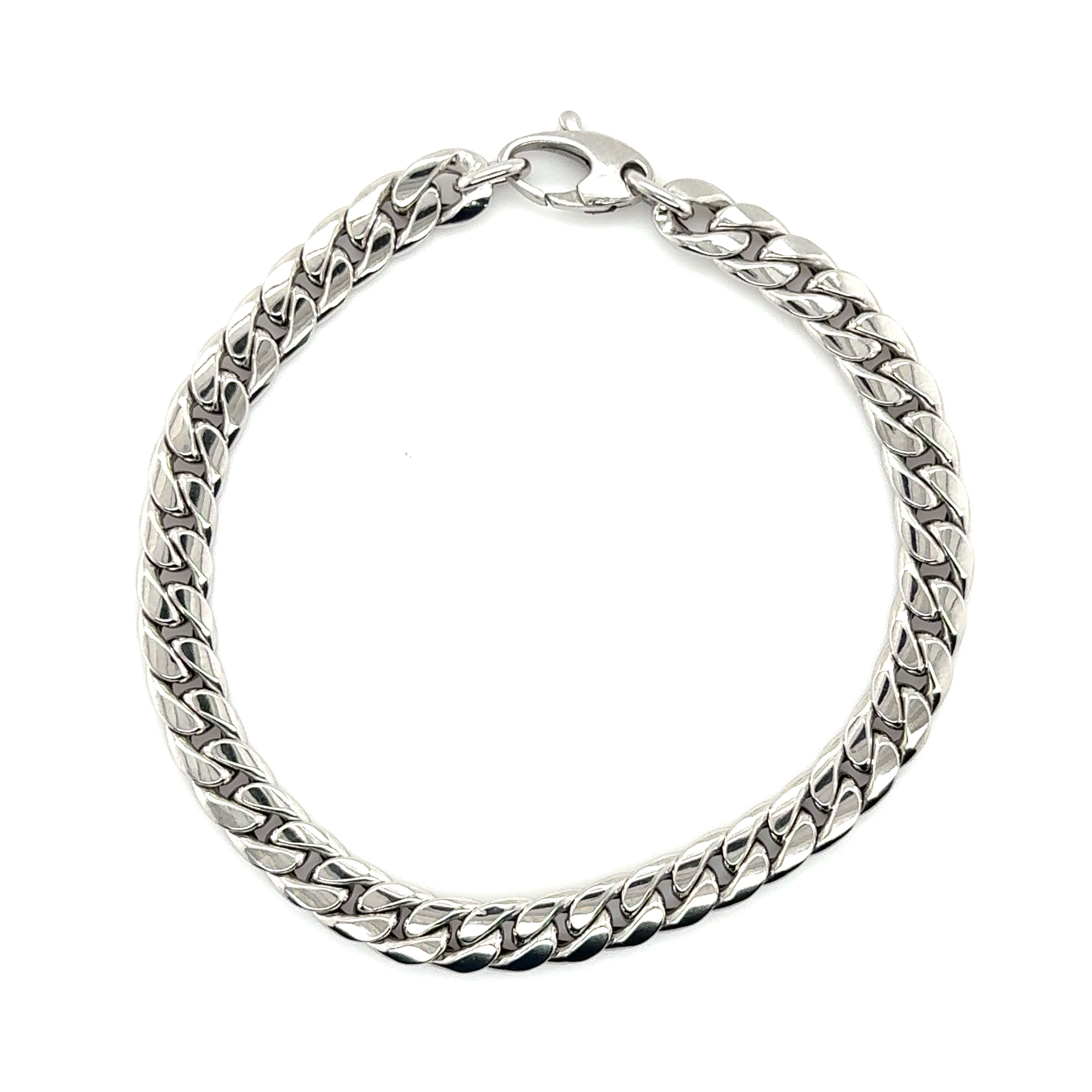 14K WHITE GOLD MIAMI CUBAN BRACELET WOMEN