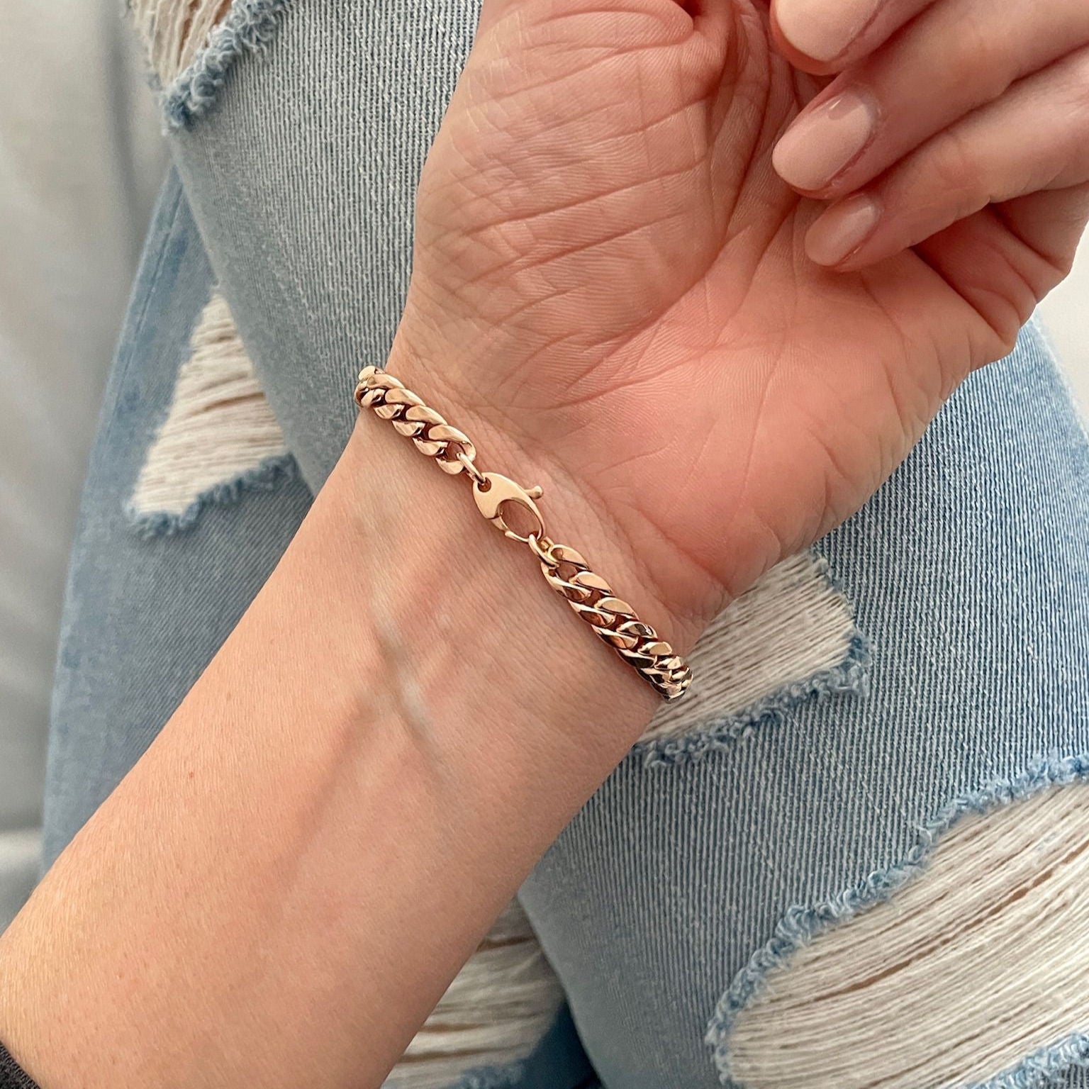 14K ROSE GOLD MIAMI CUBAN BRACELET WOMEN