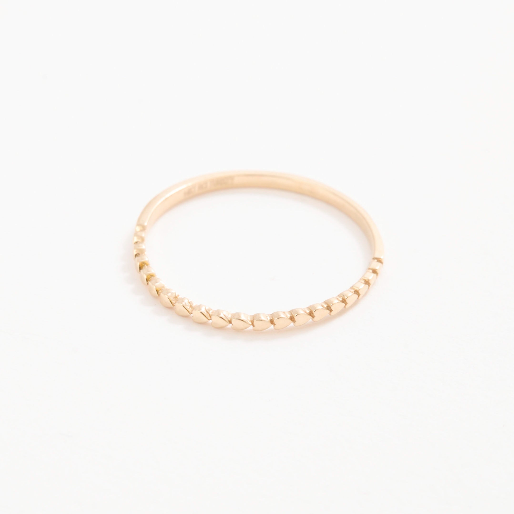 14K Gold Dainty Heart Ring