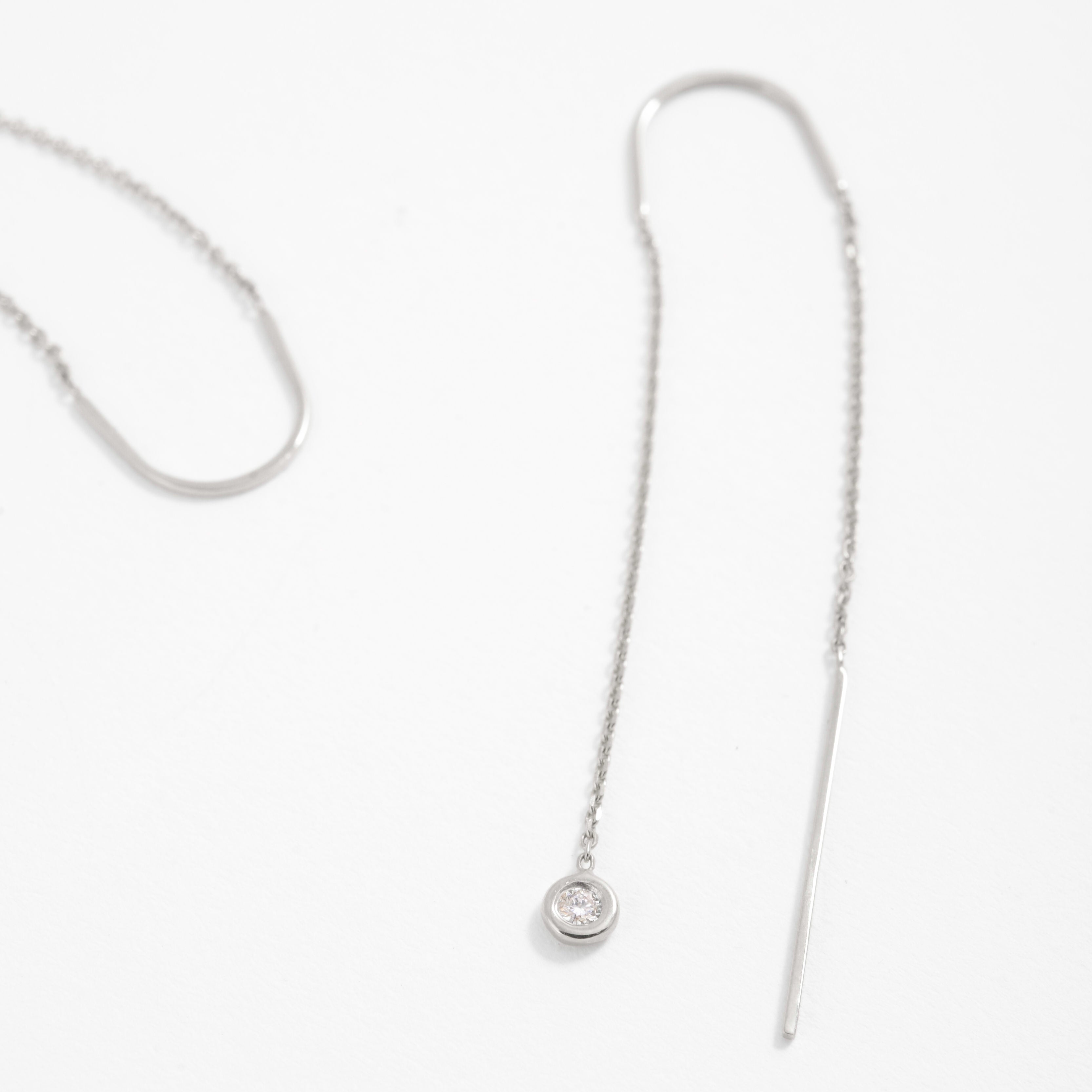 14K Gold Diamond Bezel Threaders