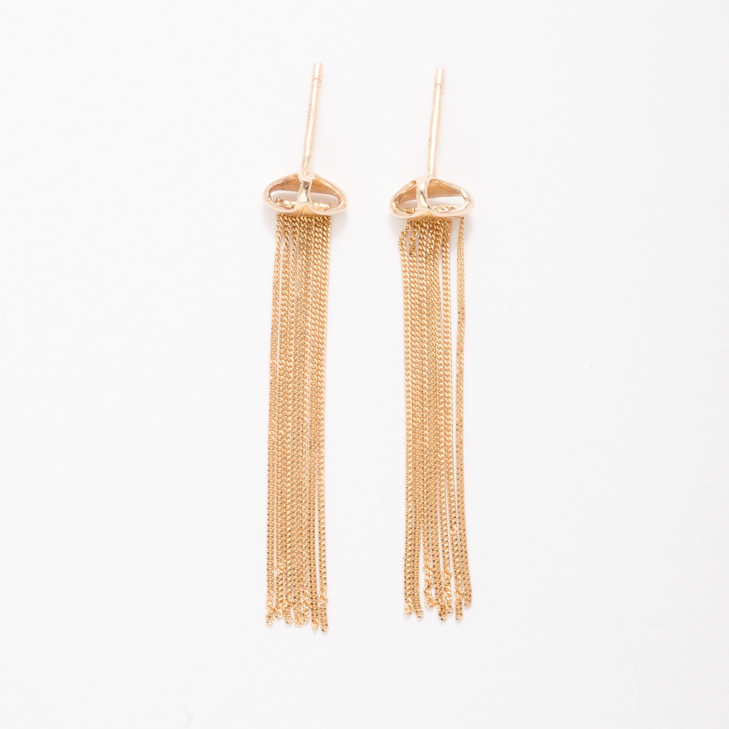 14K Gold Fringe Drop Earrings