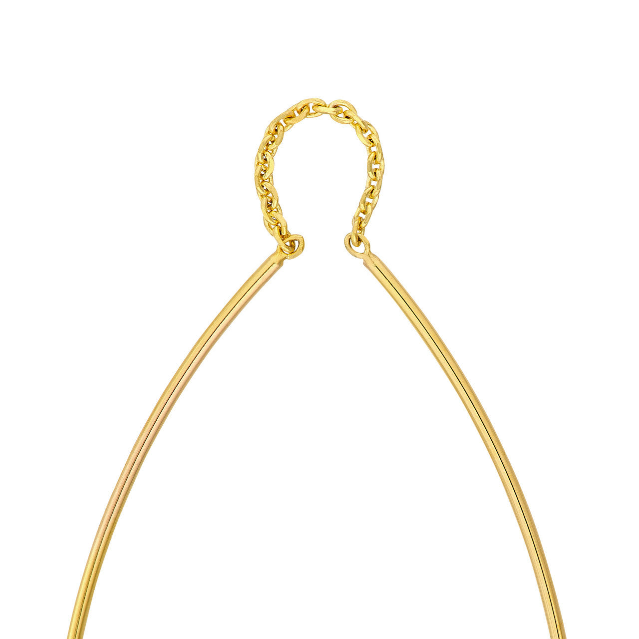 14K Gold Curved Bar Threader Earrings