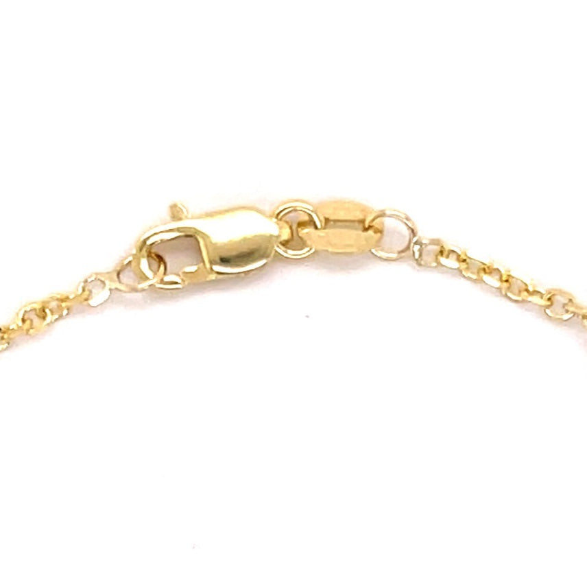 14K Gold Gemstone Station Anklet