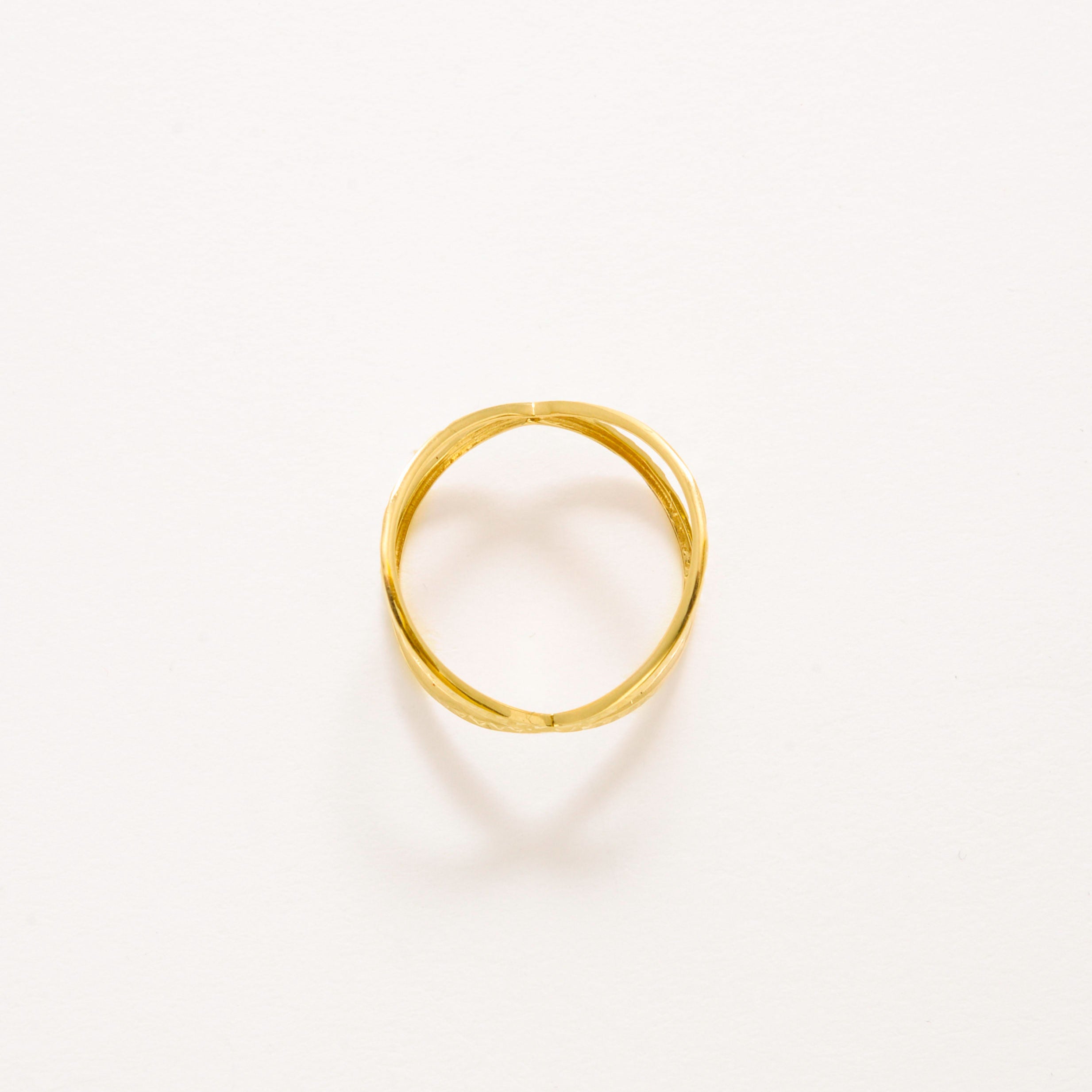 14K Gold Crisscross Ring