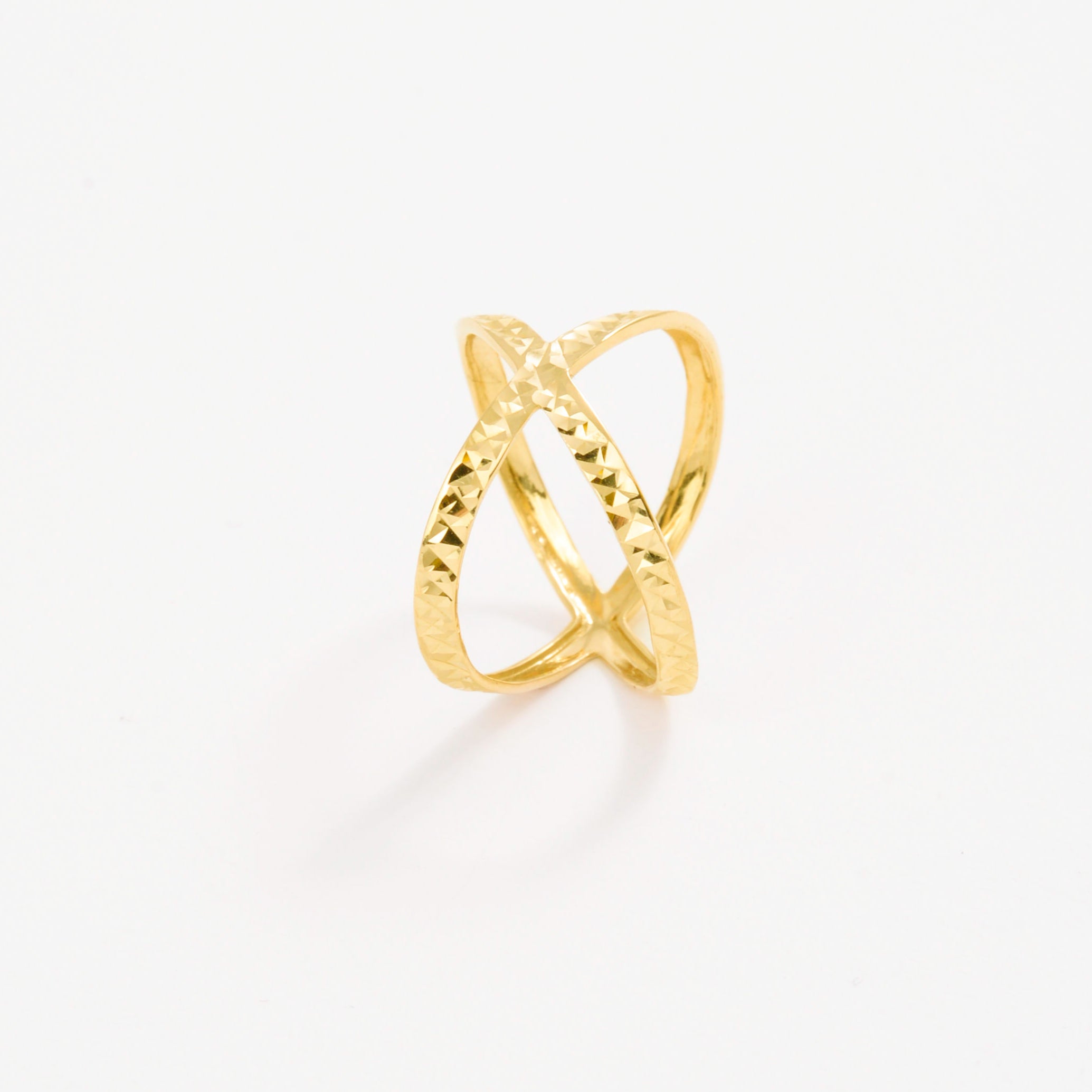 14K Gold Crisscross Ring