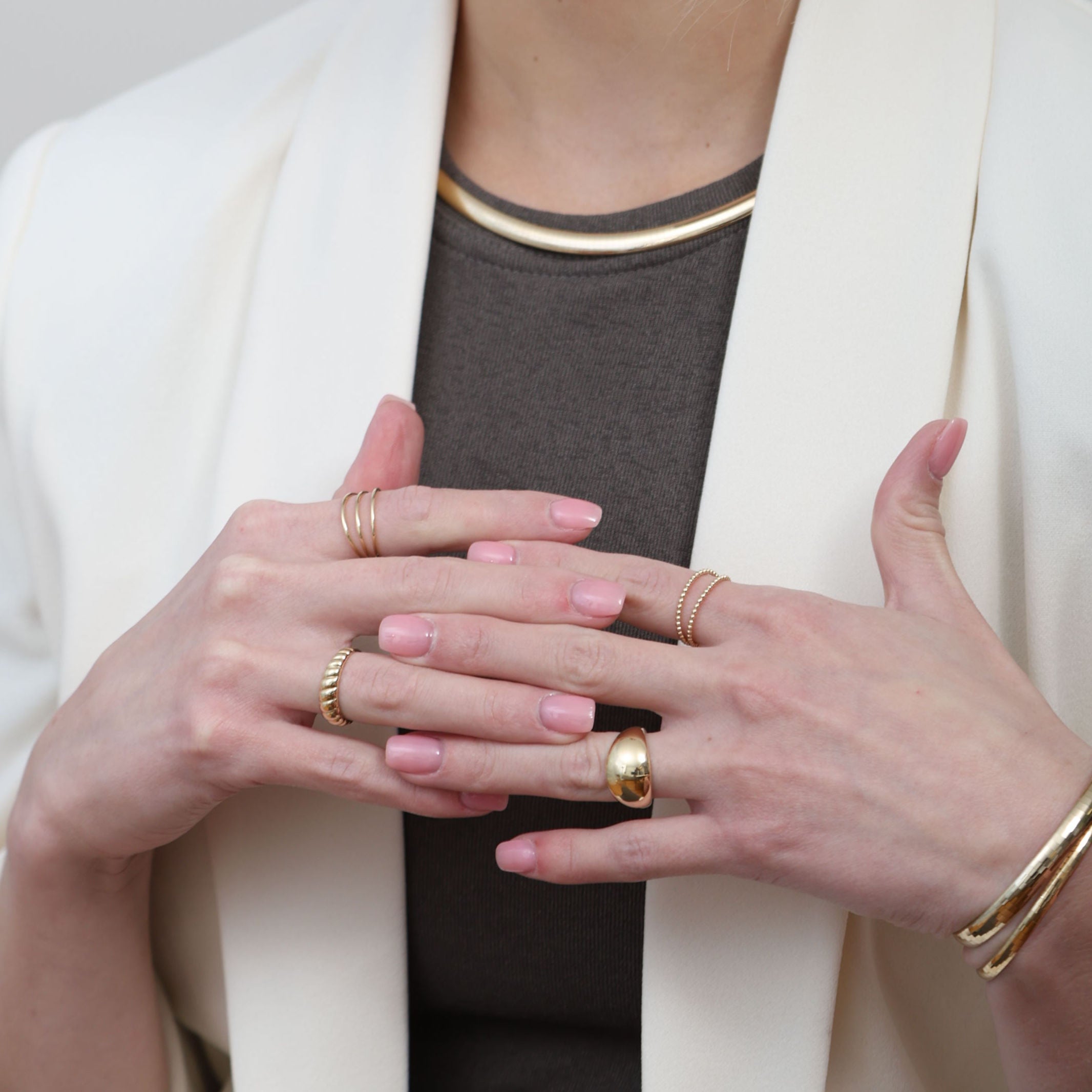 14K Gold Scalloped Ring