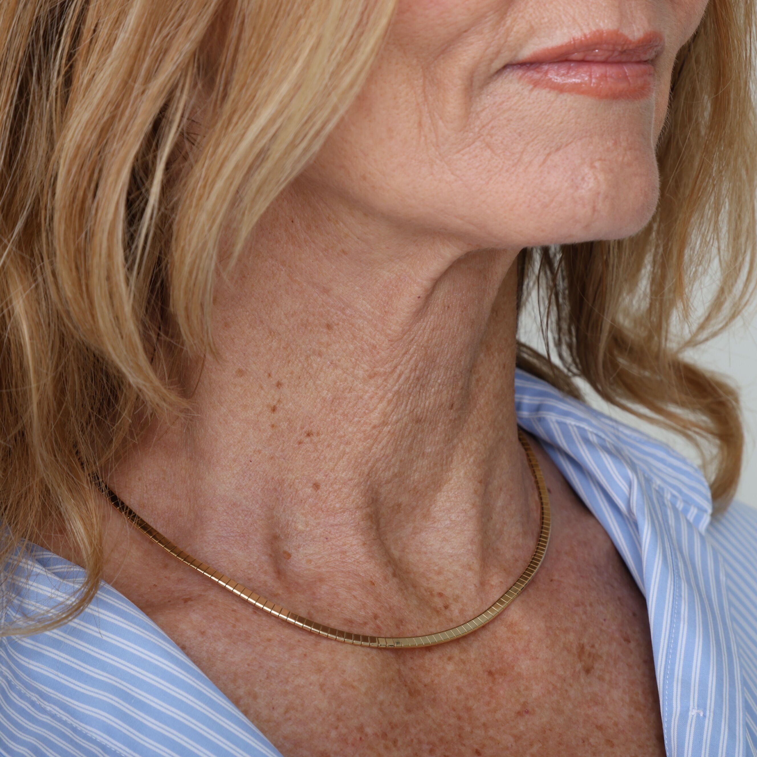 14K Gold Omega Link Necklace