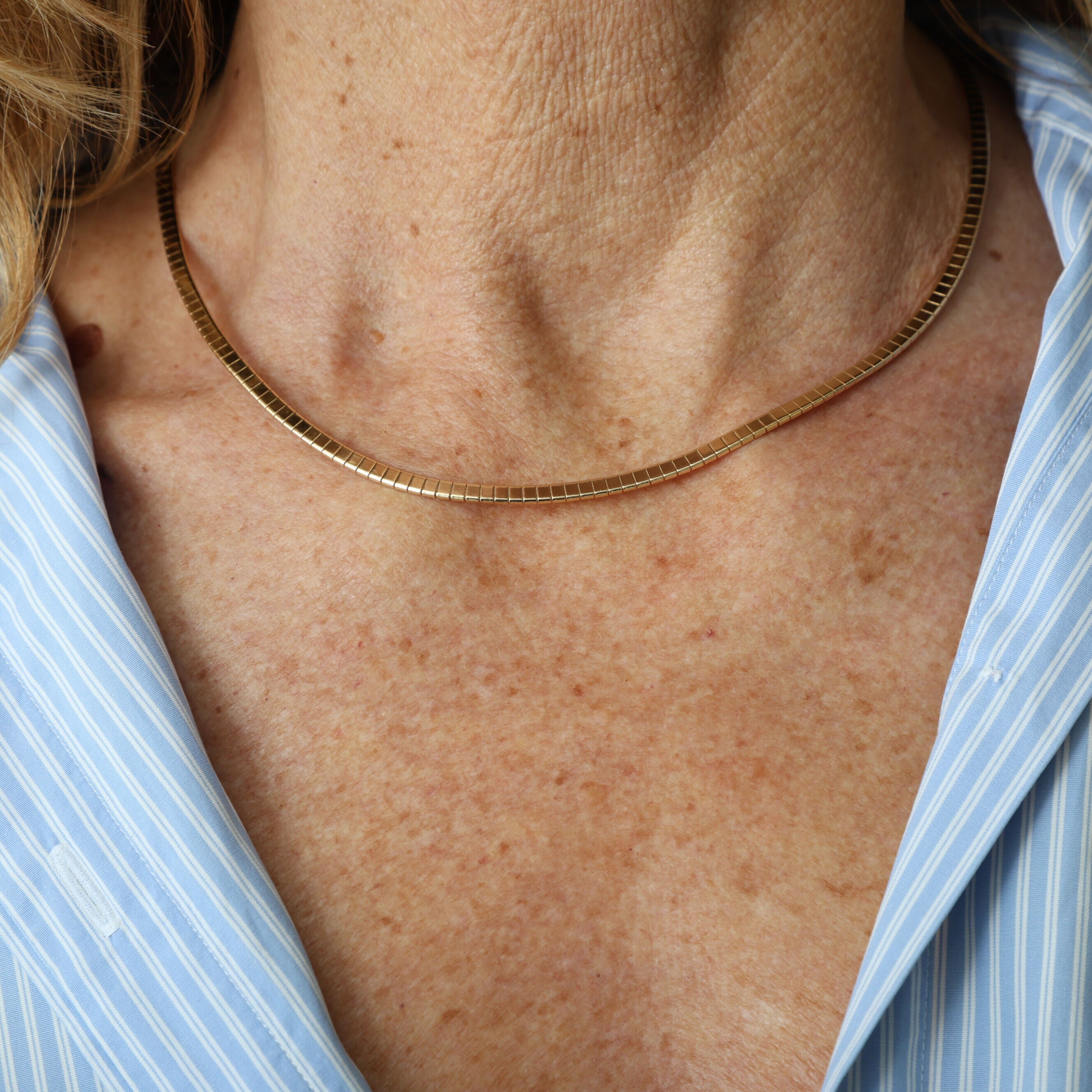 14K Gold Omega Link Necklace