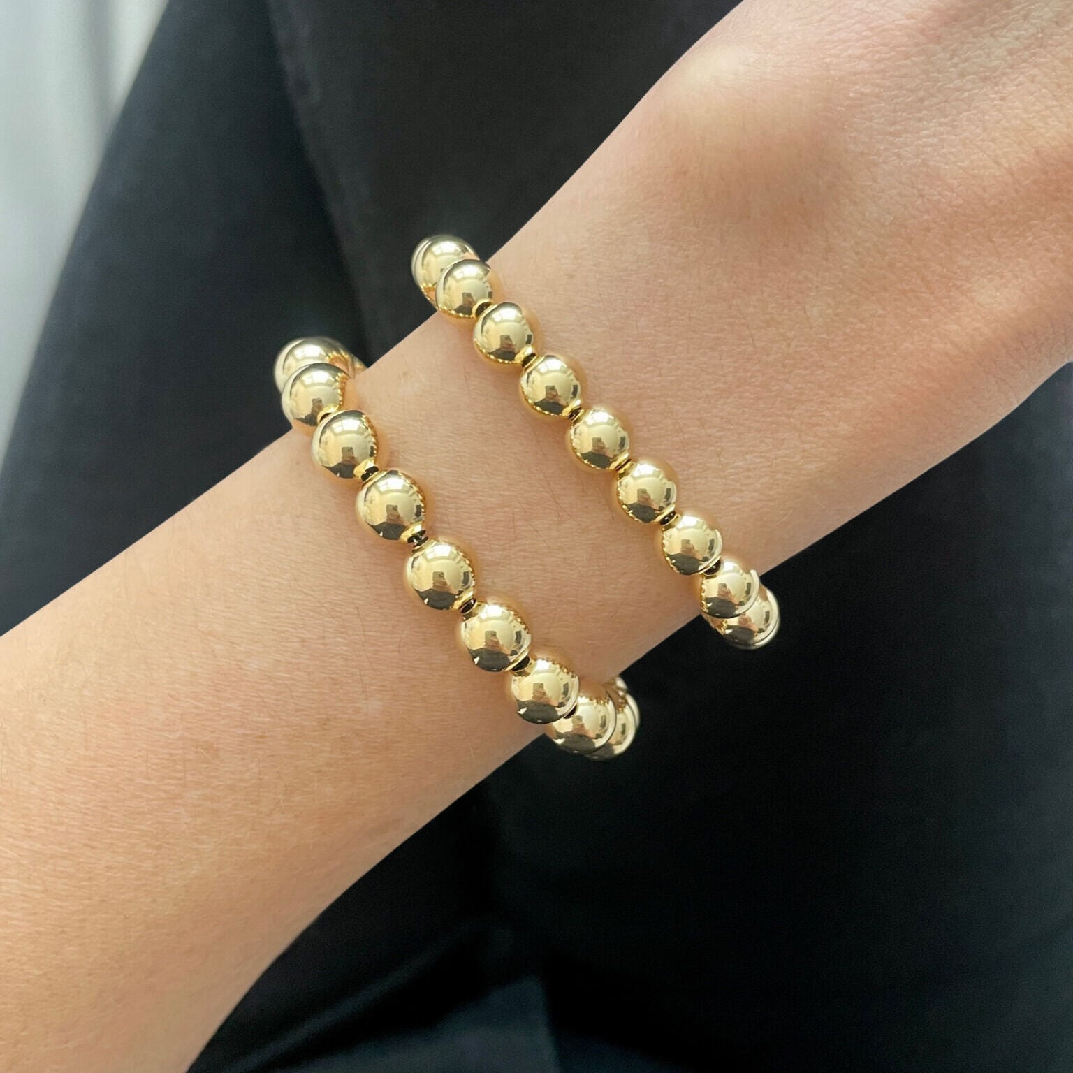14K Gold Chunky Ball Bracelet