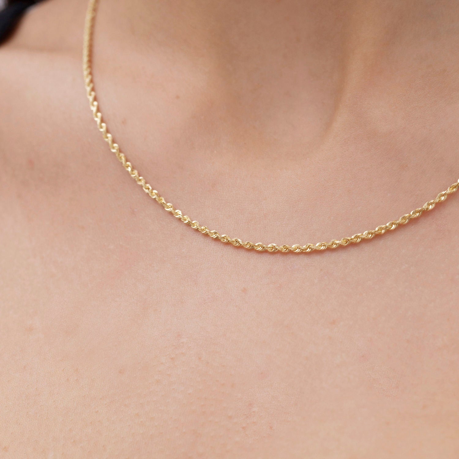 14K SOLID GOLD ROPE NECKLACE