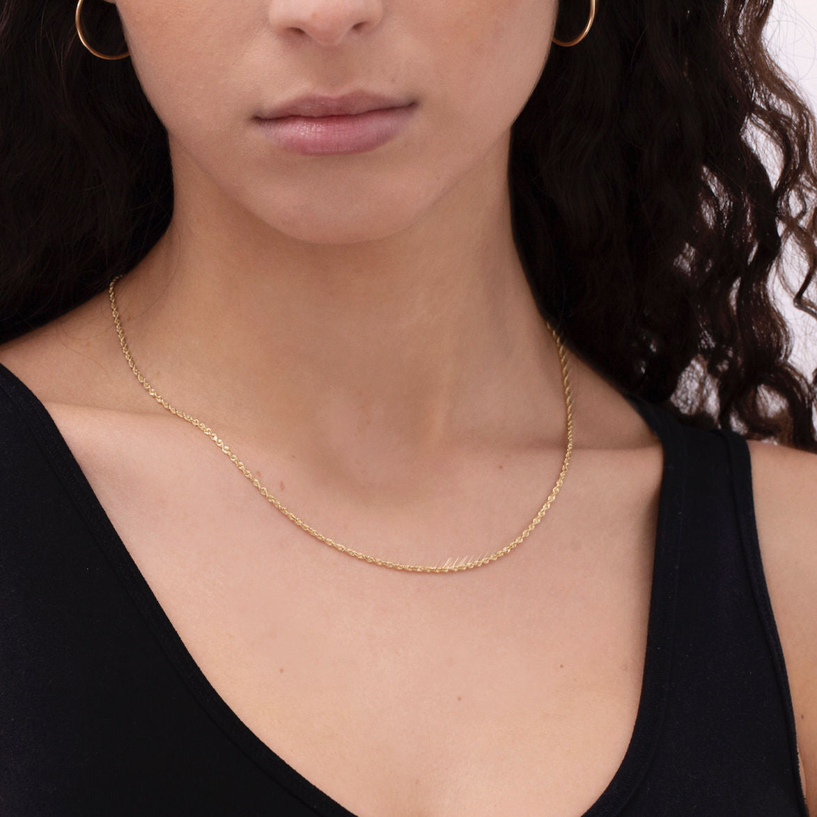 14K SOLID GOLD ROPE NECKLACE