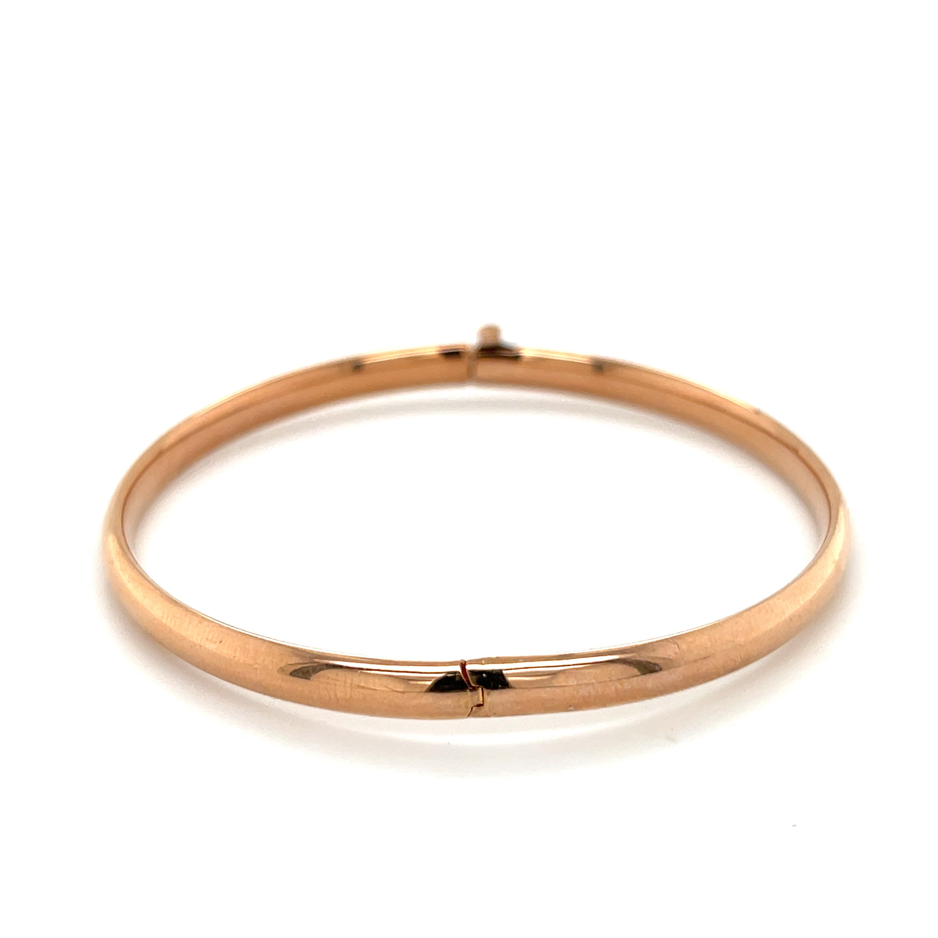 14K ROSE GOLD POLISHED BANGLE BRACELET