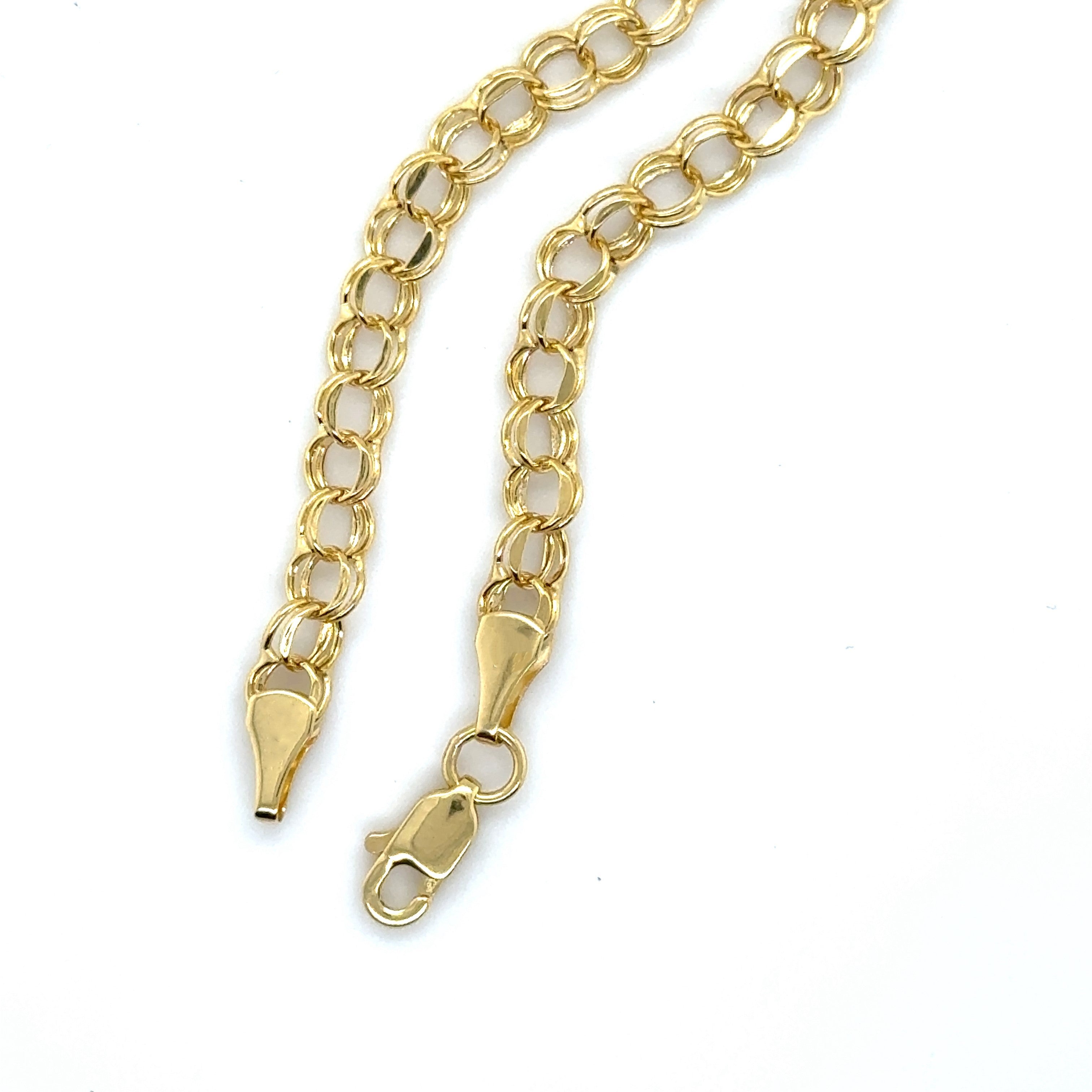14k yellow gold charm link chain bracelet