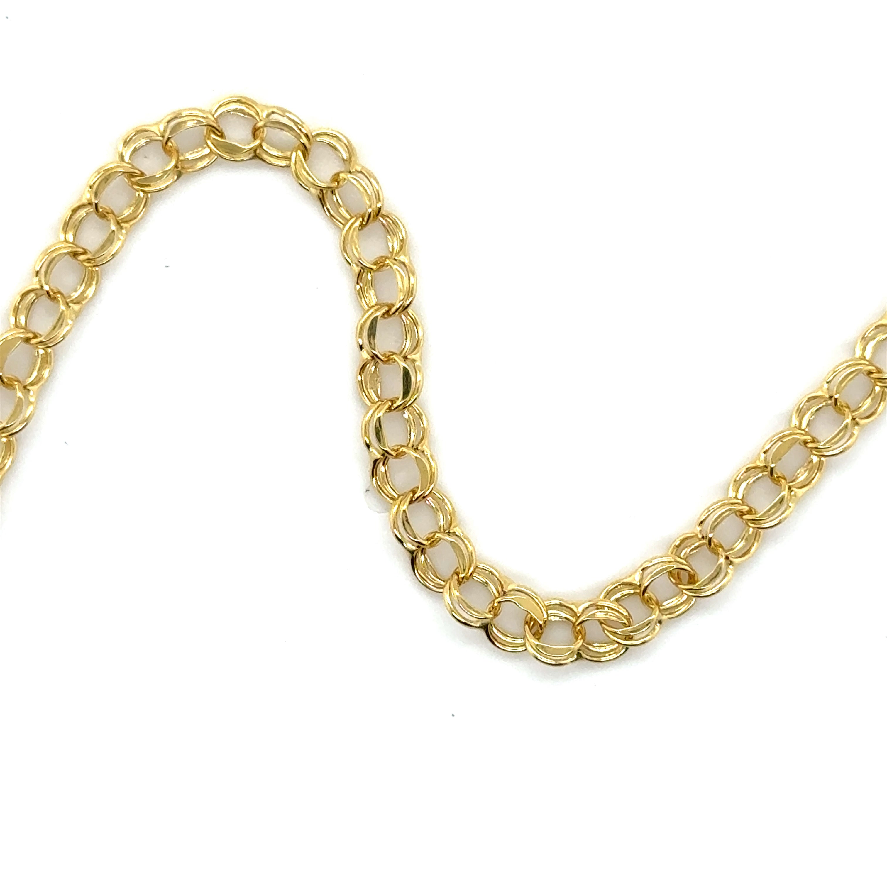 14k yellow gold charm link chain bracelet