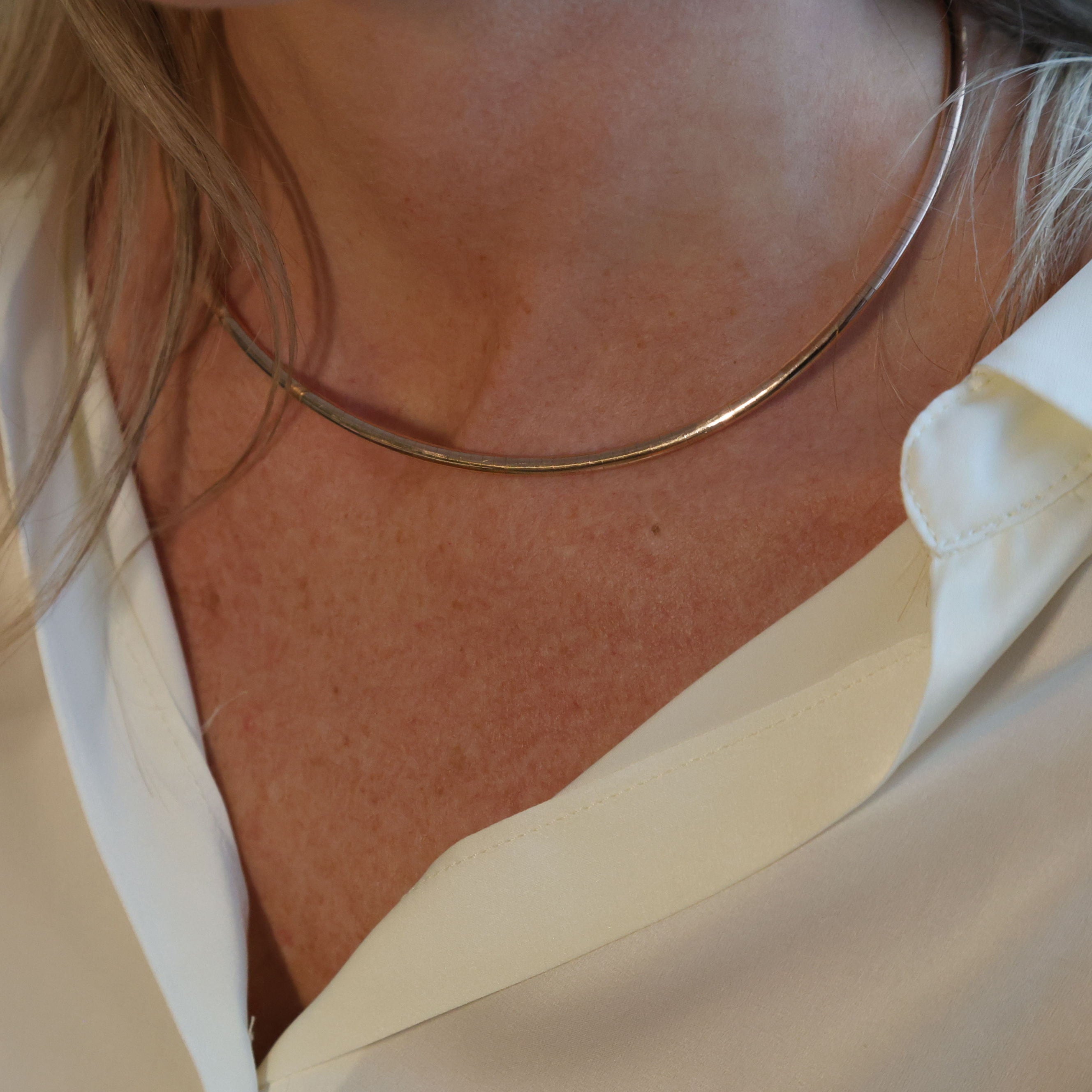 14K Rose Gold Omega Necklace Chain Women