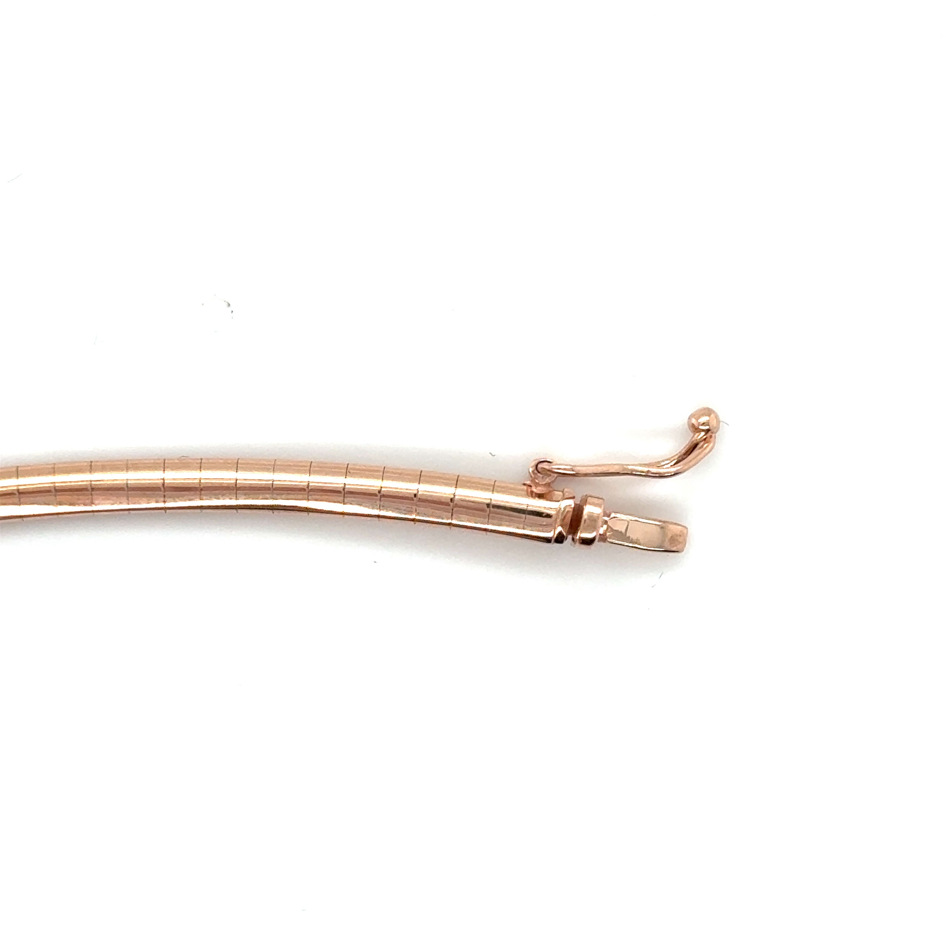 14K Rose Gold Omega Necklace Chain Women
